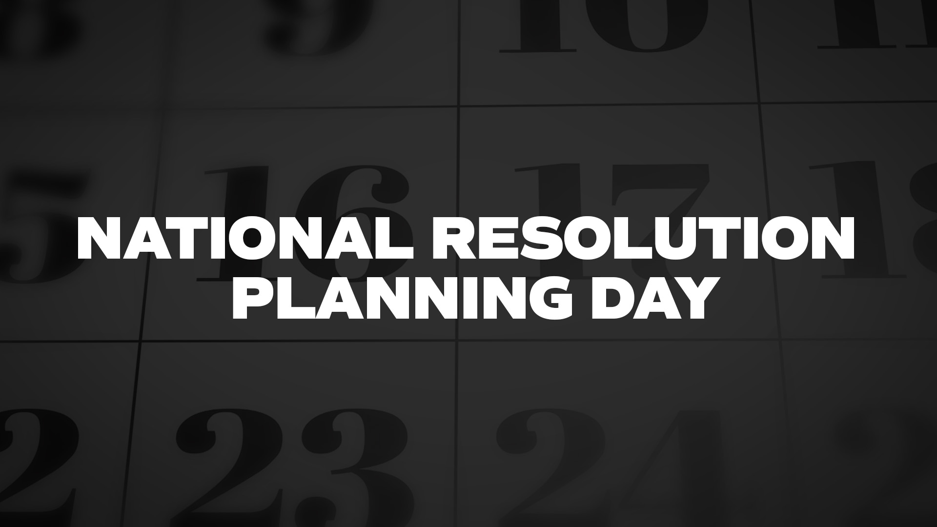 Title image for National Resolution Planning Day