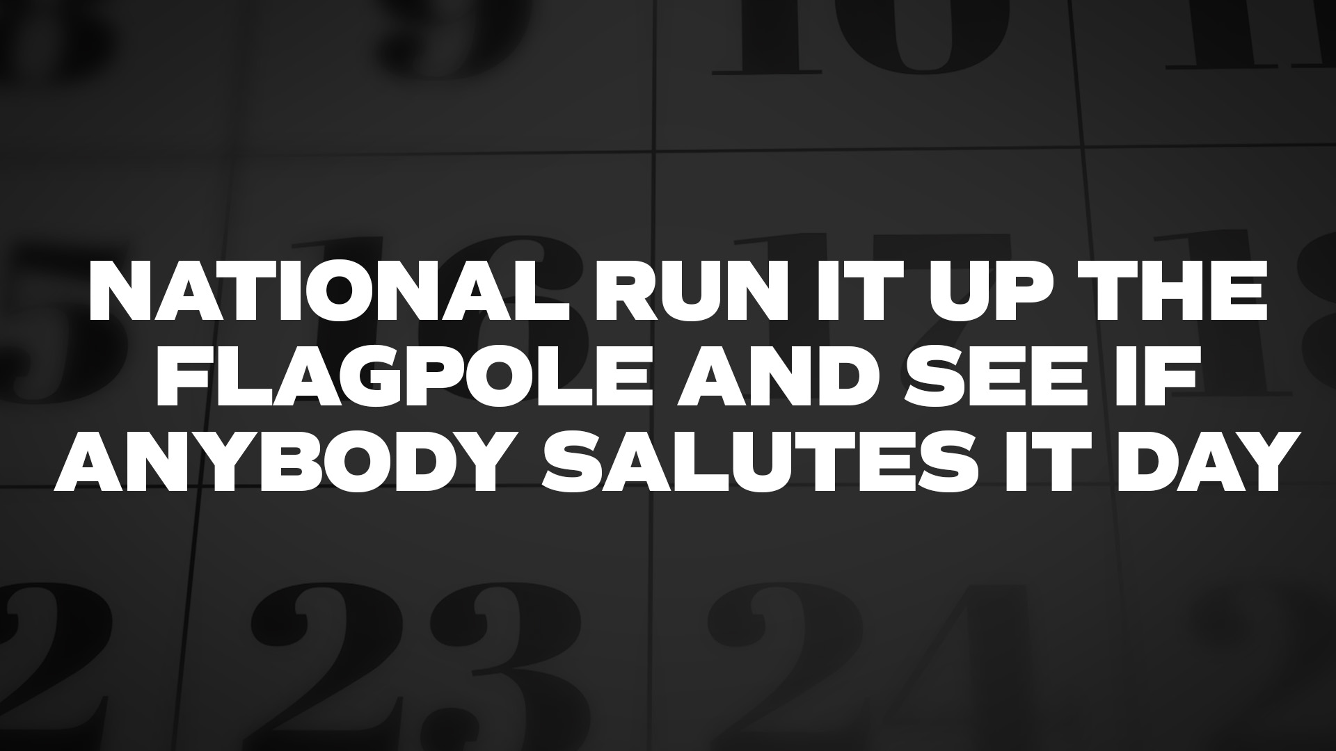 Title image for National Run It Up The Flagpole And See If Anybody Salutes It Day