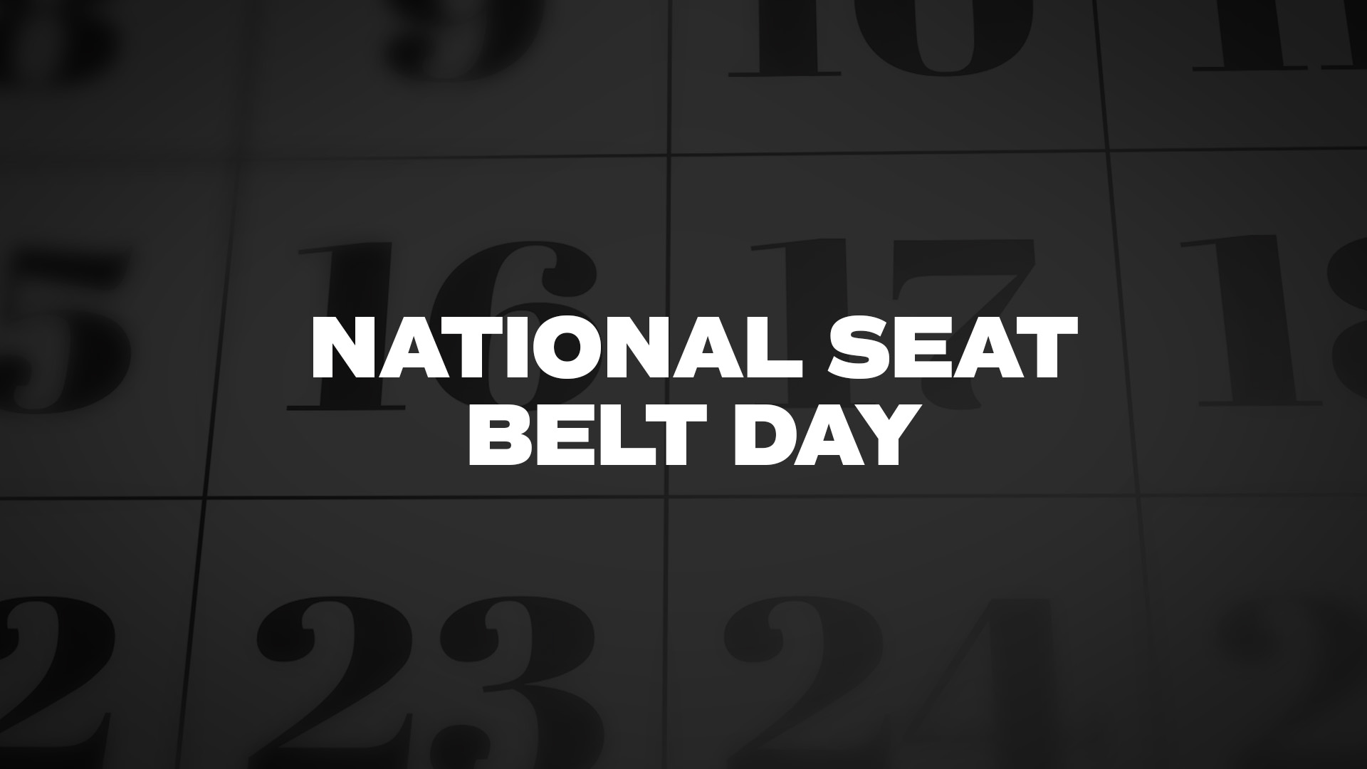 Title image for National Seat Belt Day