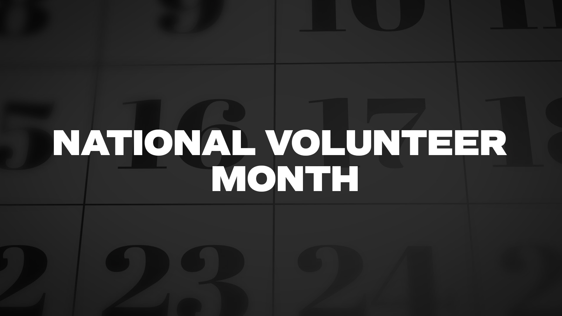 Title image for National Volunteer Month