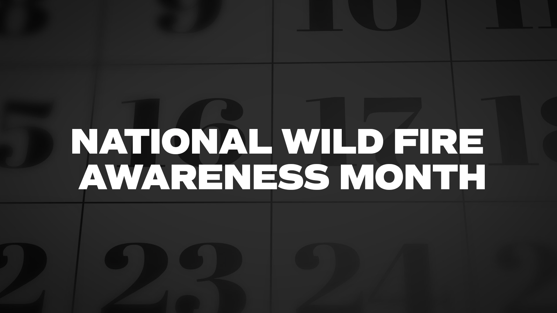 Title image for National Wild Fire Awareness Month