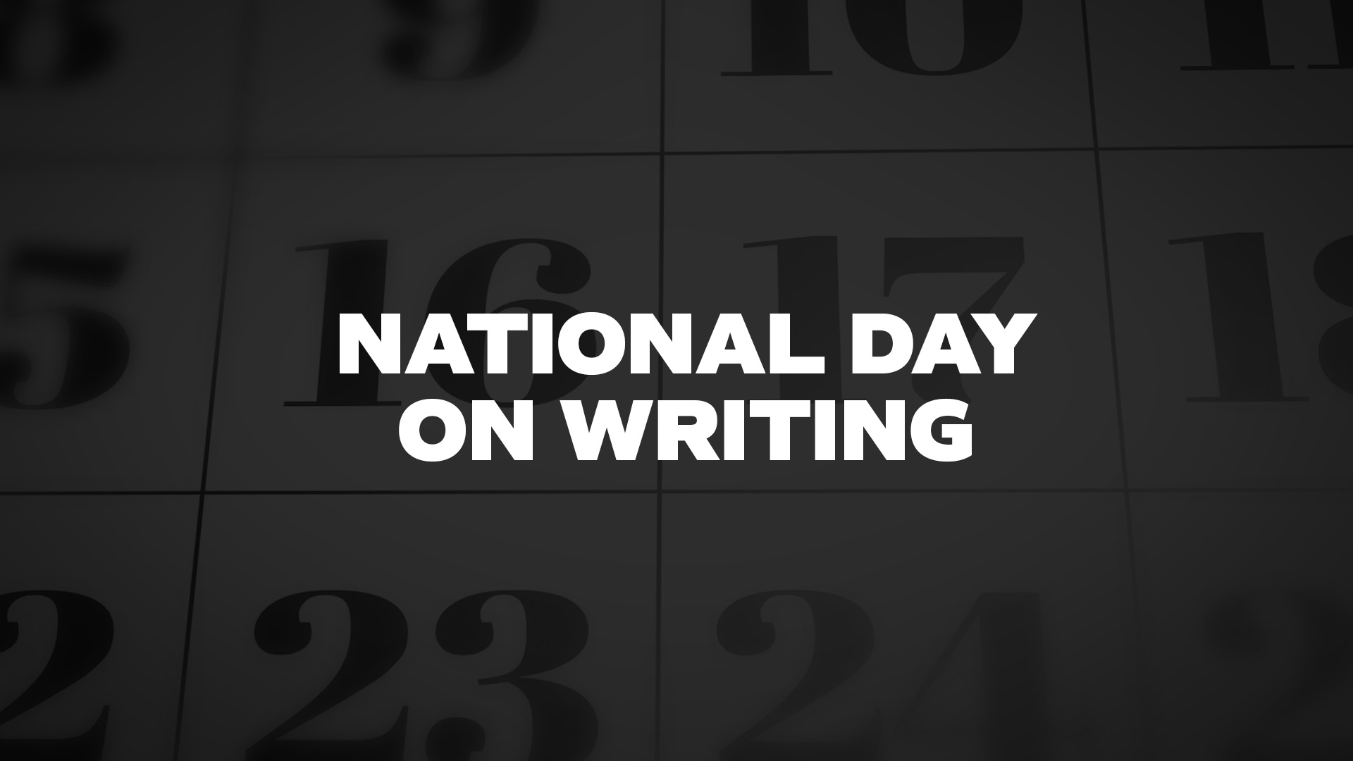 Title image for National Day On Writing