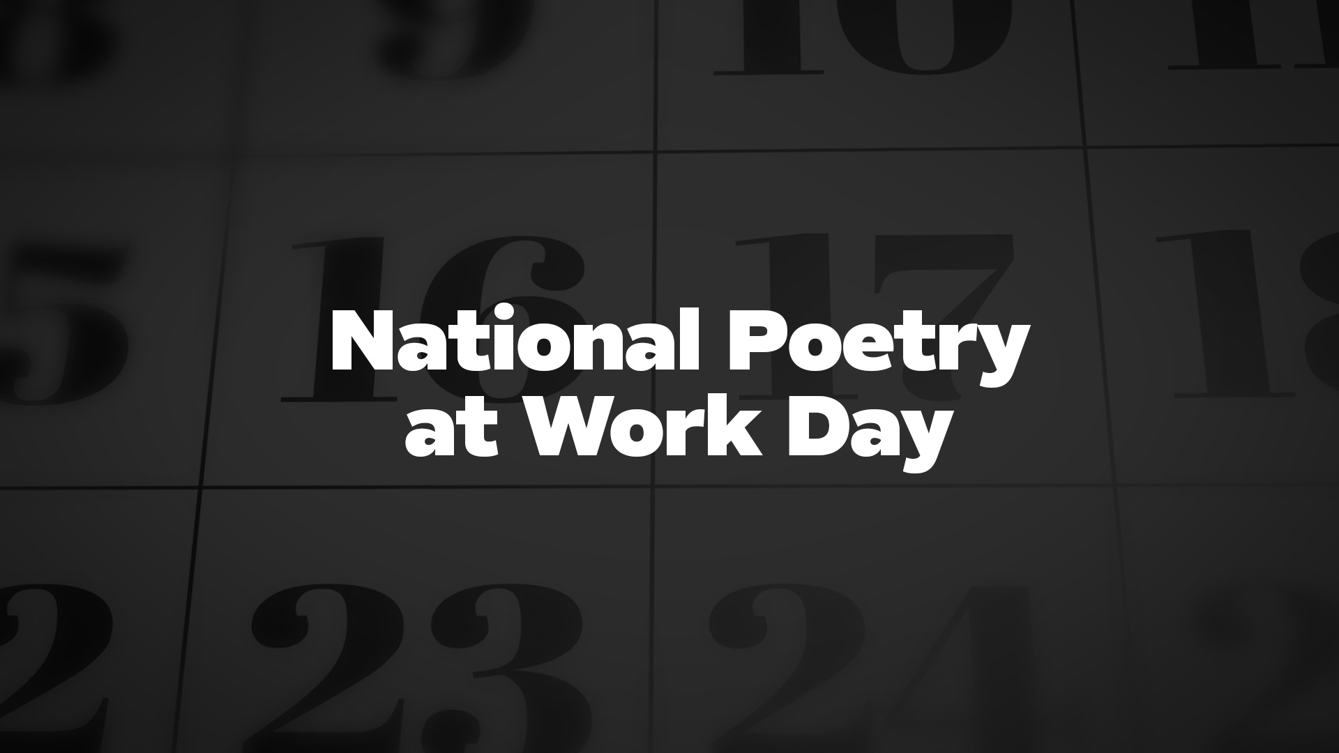 Title image for National Poetry at Work Day