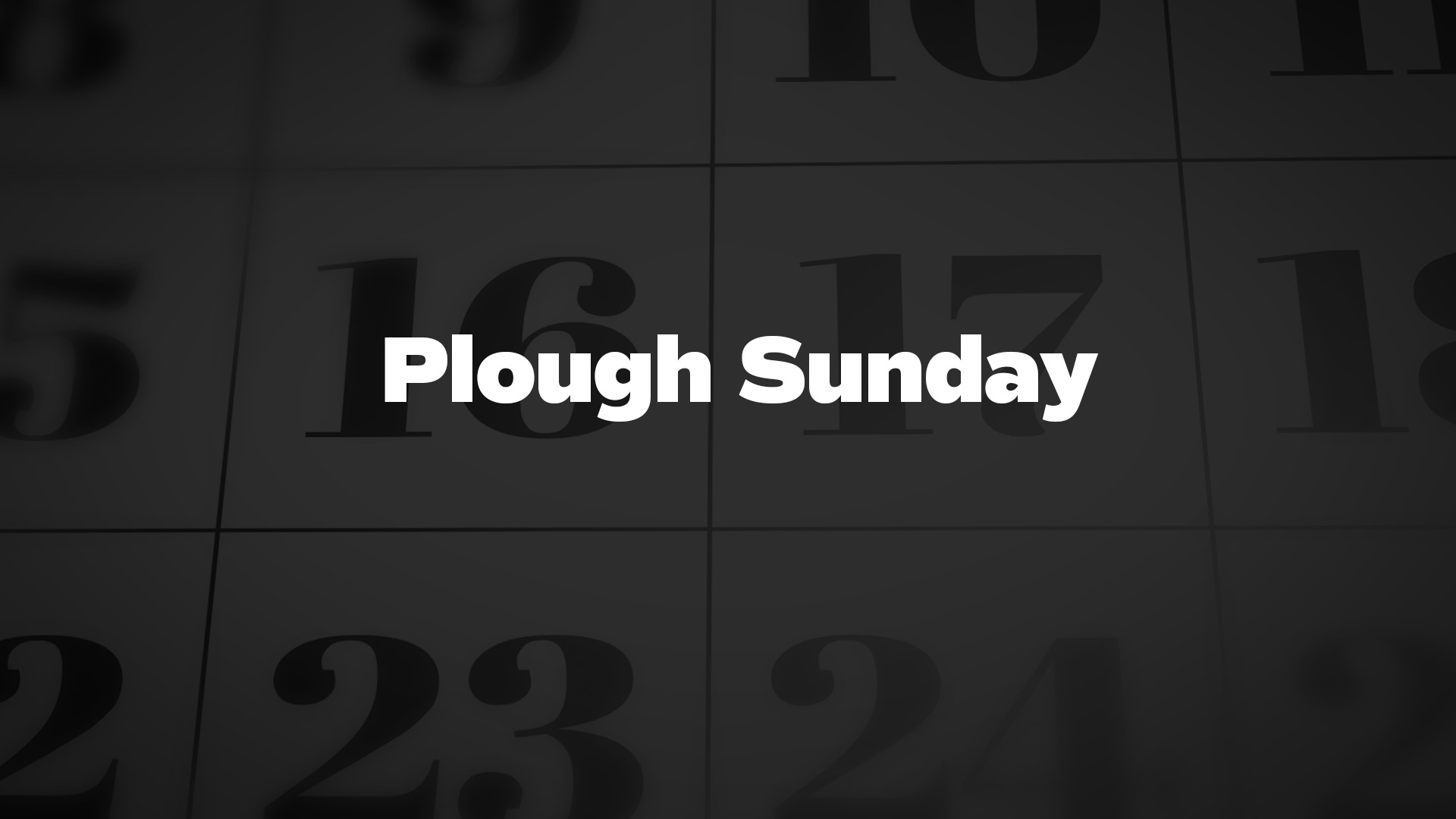 Title image for Plough Sunday
