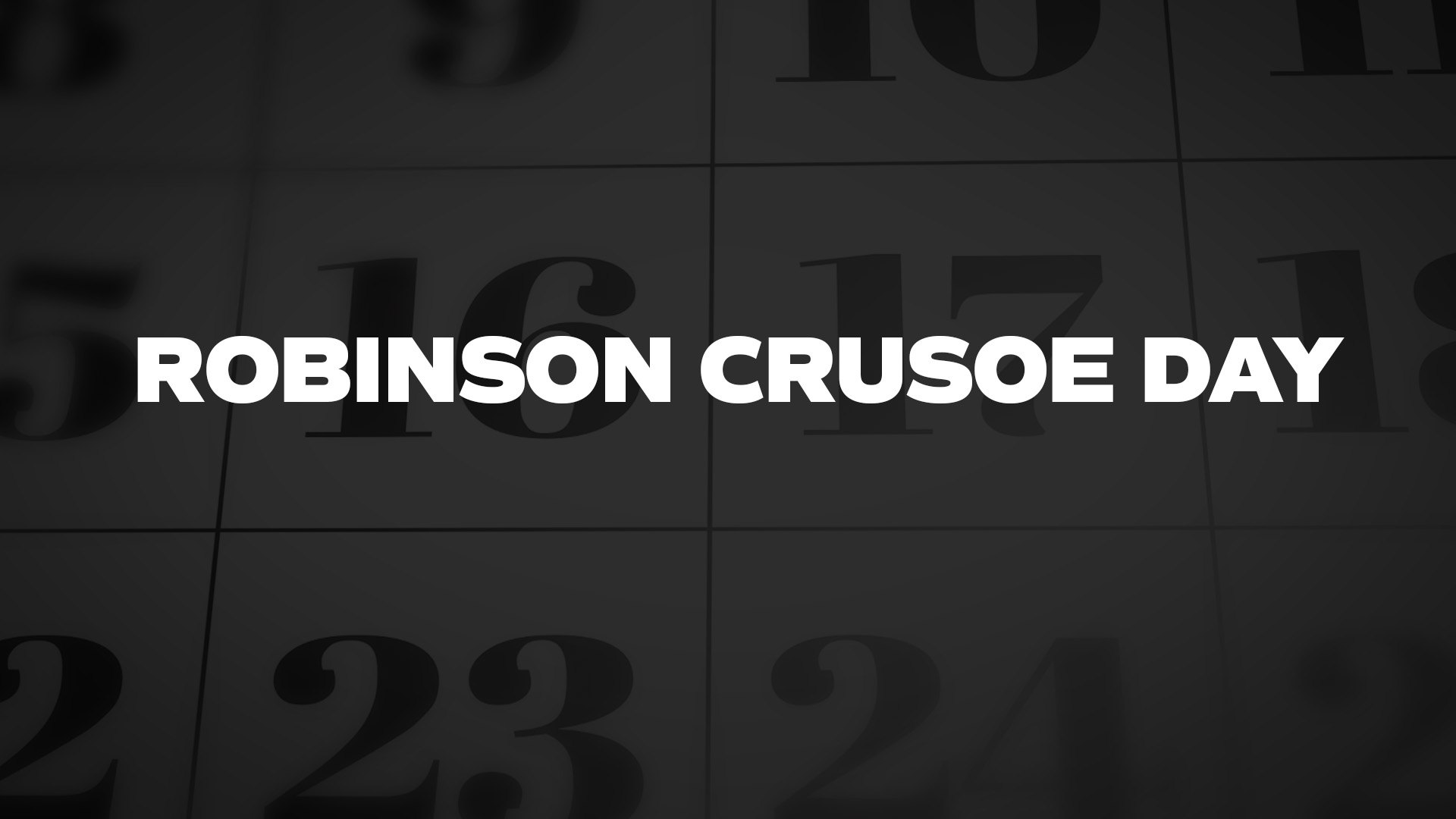 Title image for Robinson Crusoe Day
