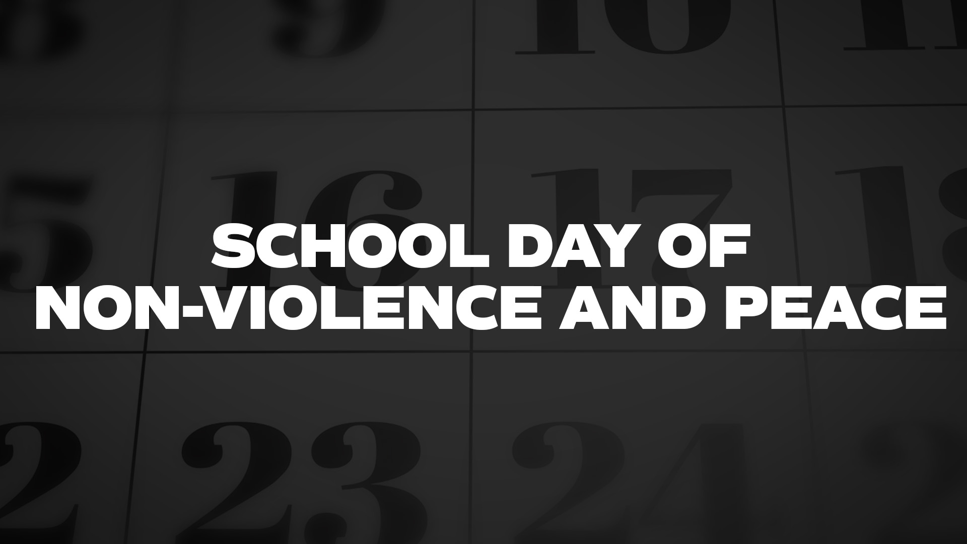 Title image for School Day Of Non-Violence And Peace