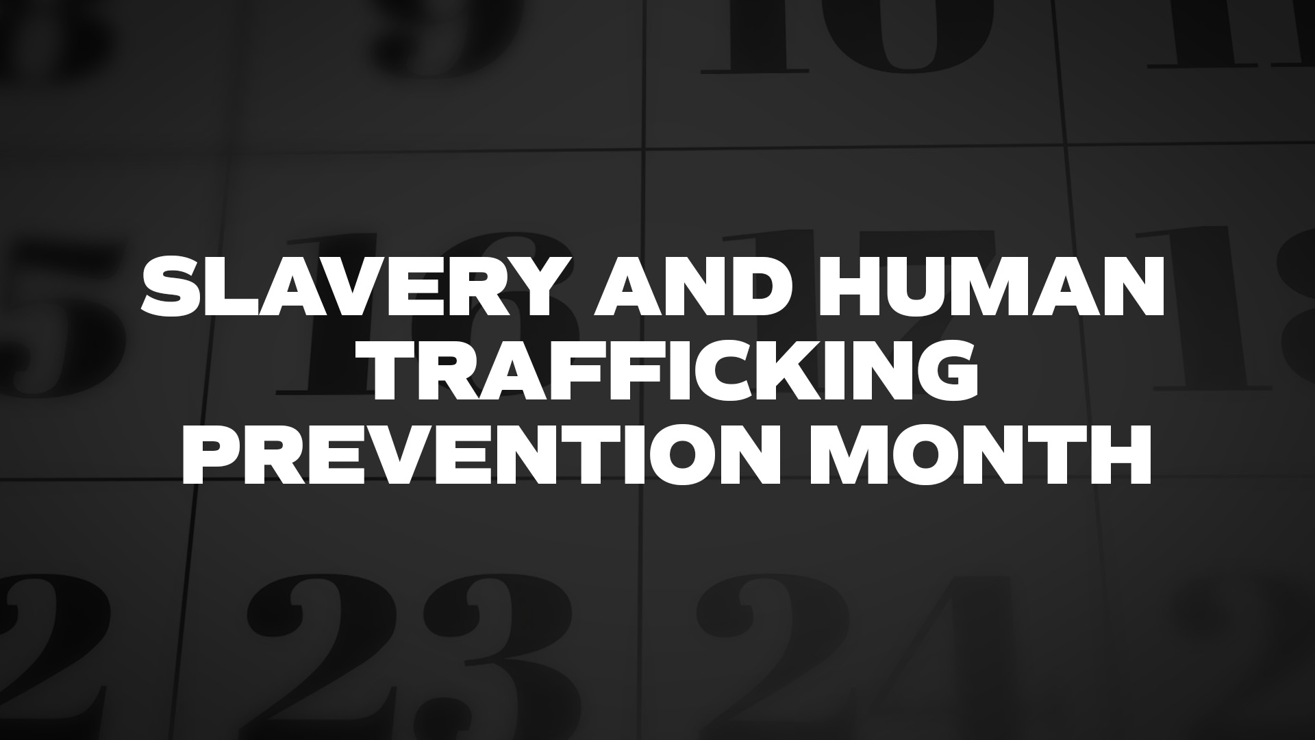 Title image for Slavery And Human Trafficking Prevention Month