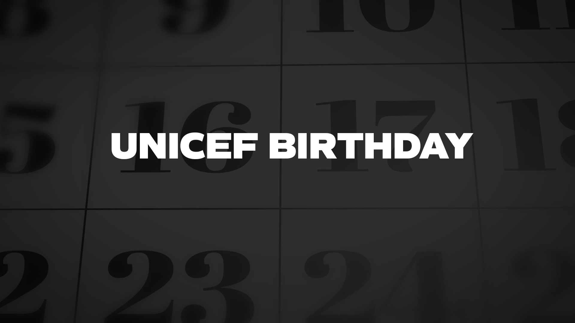 Title image for Unicef Birthday