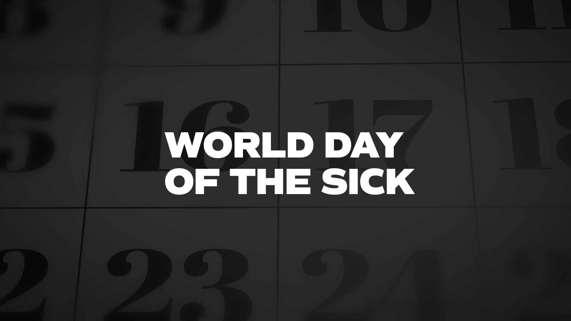 Title image for World Day Of The Sick
