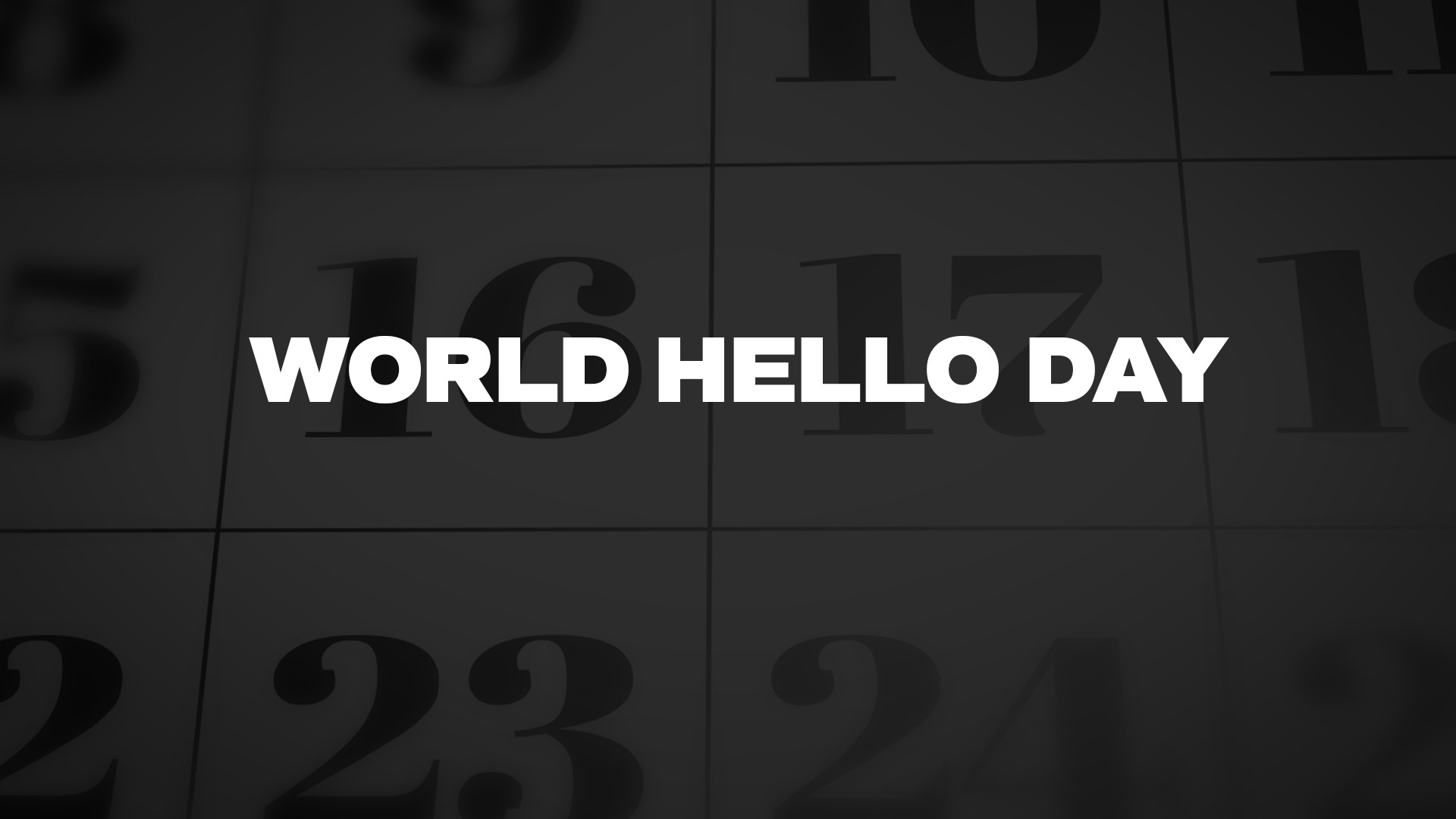 Title image for World Hello Day