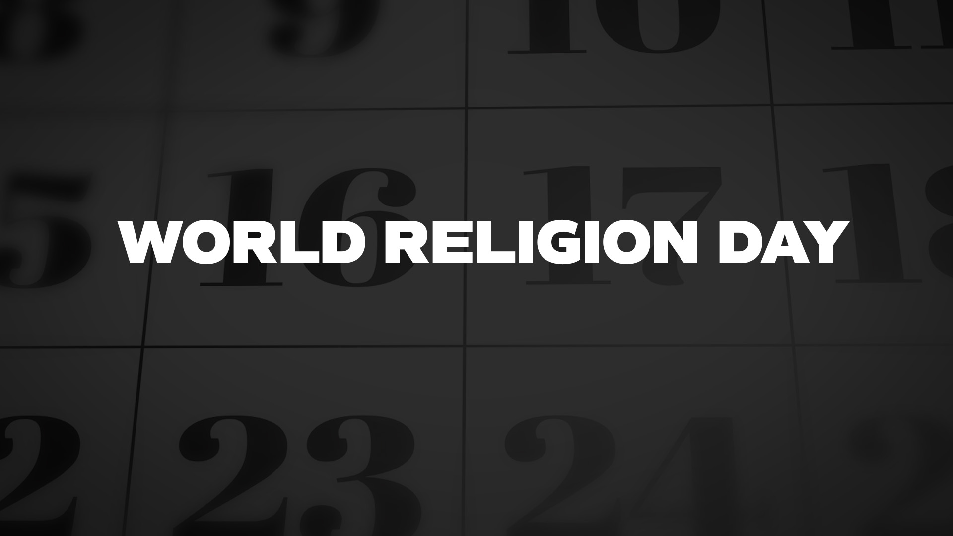 Title image for World Religion Day