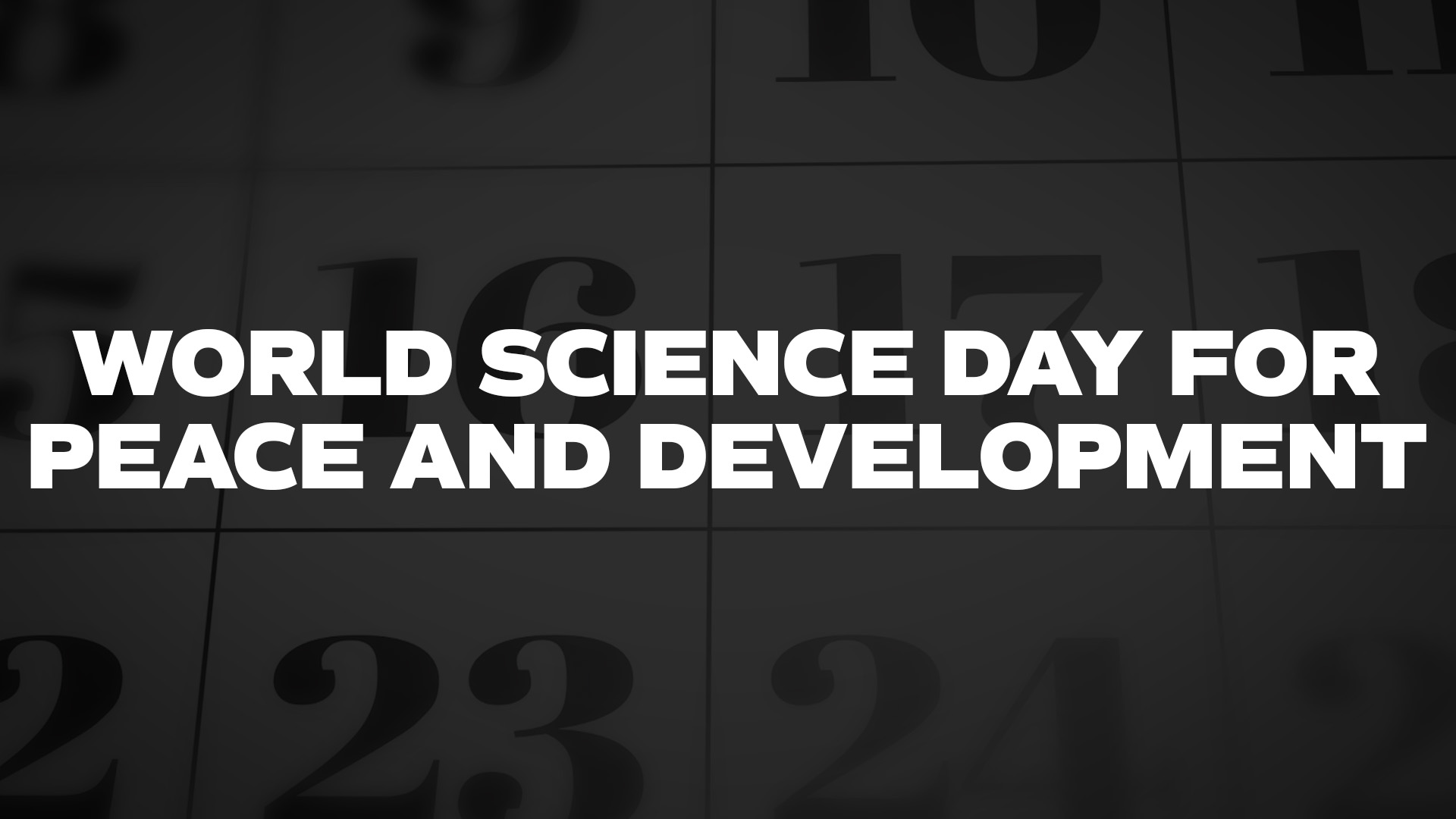 Title image for World Science Day For Peace And Development