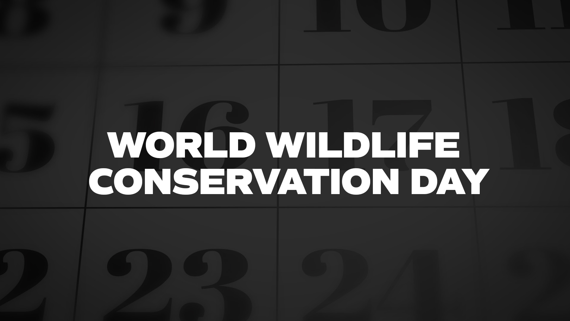 Title image for World Wildlife Conservation Day