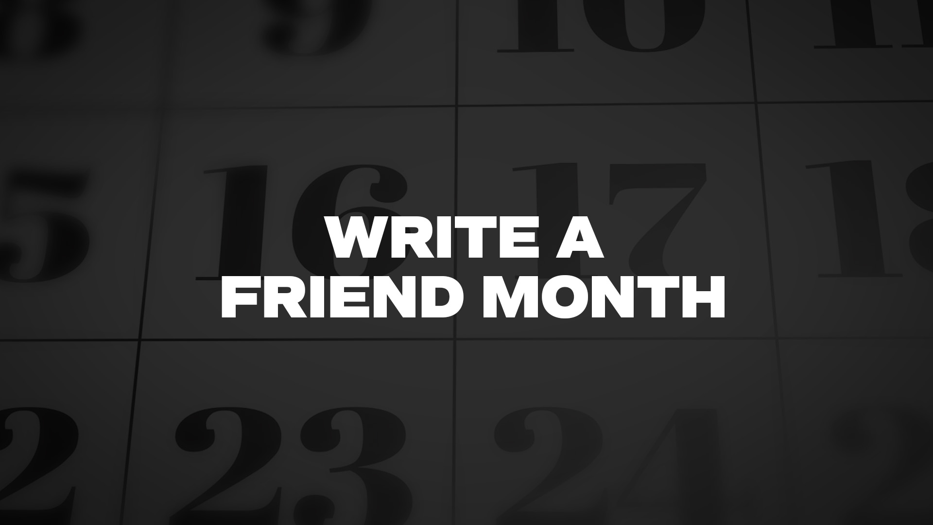 Title image for Write A Friend Month