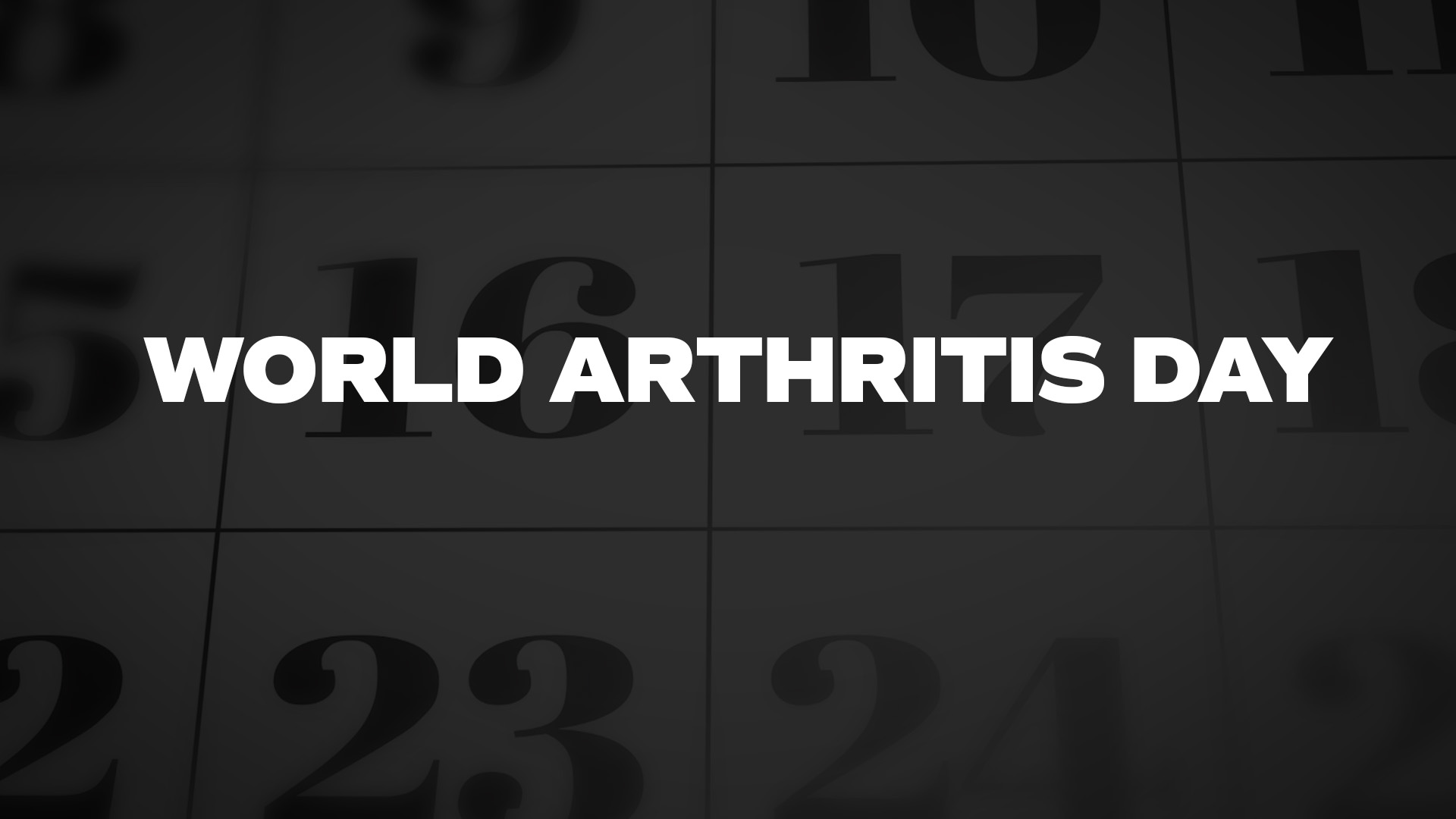 Title image for World Arthritis Day
