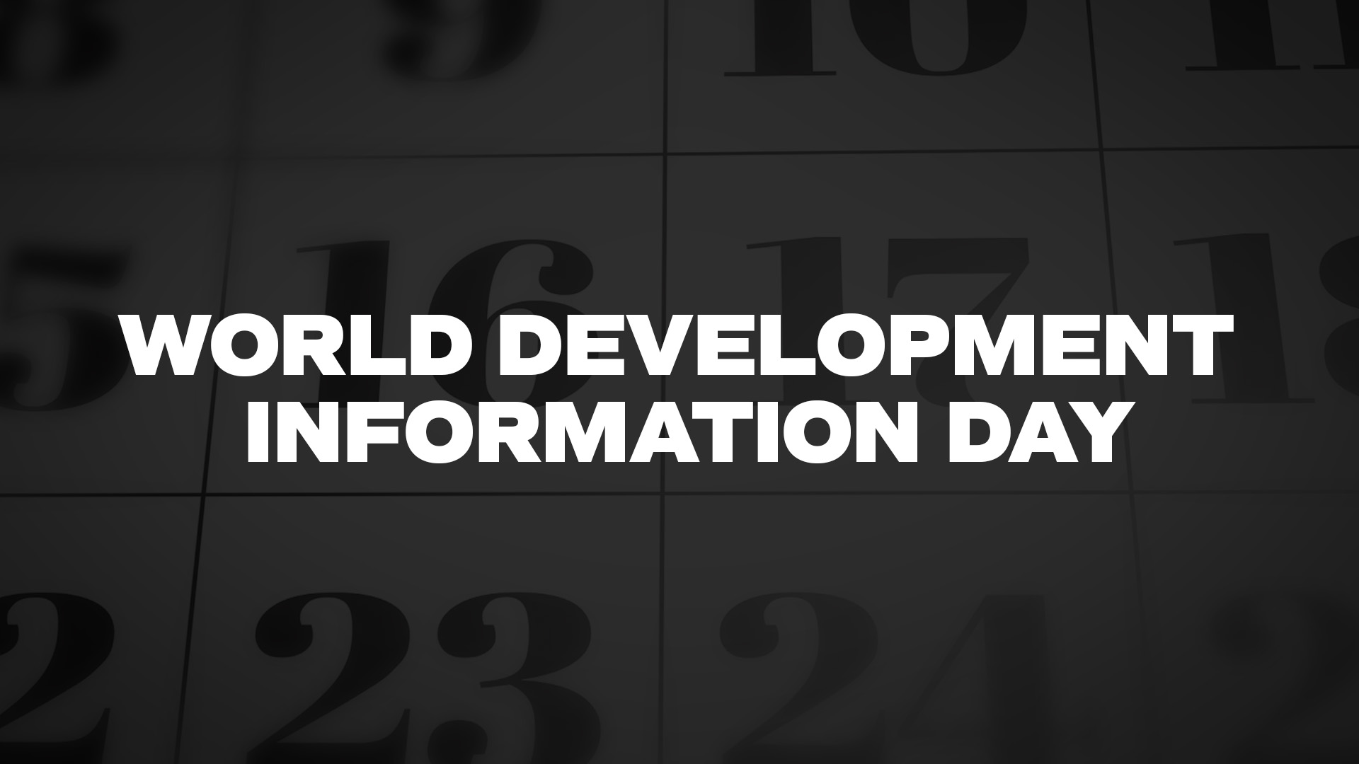 Title image for World Development Information Day