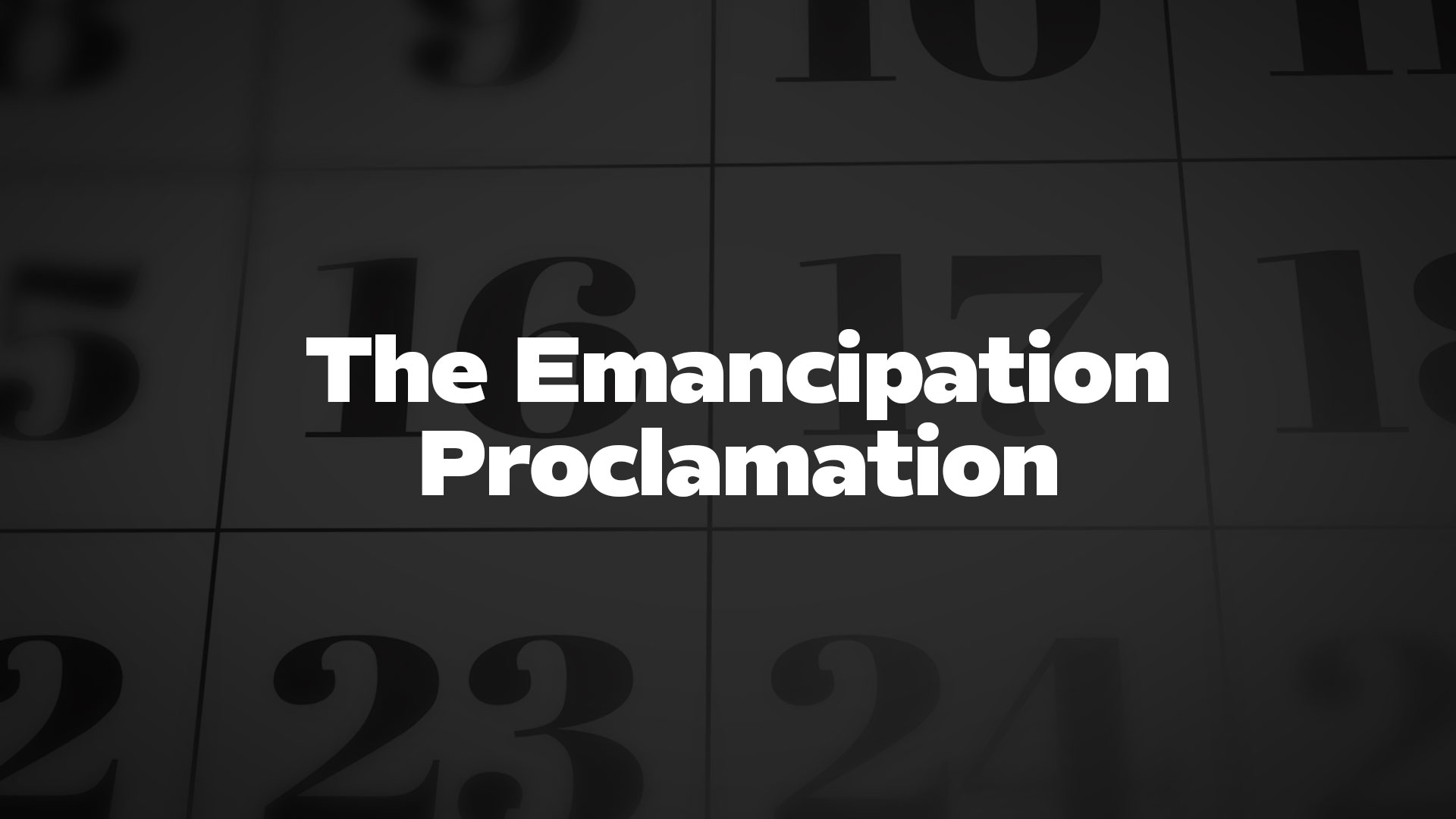 Title image for The Emancipation Proclamation