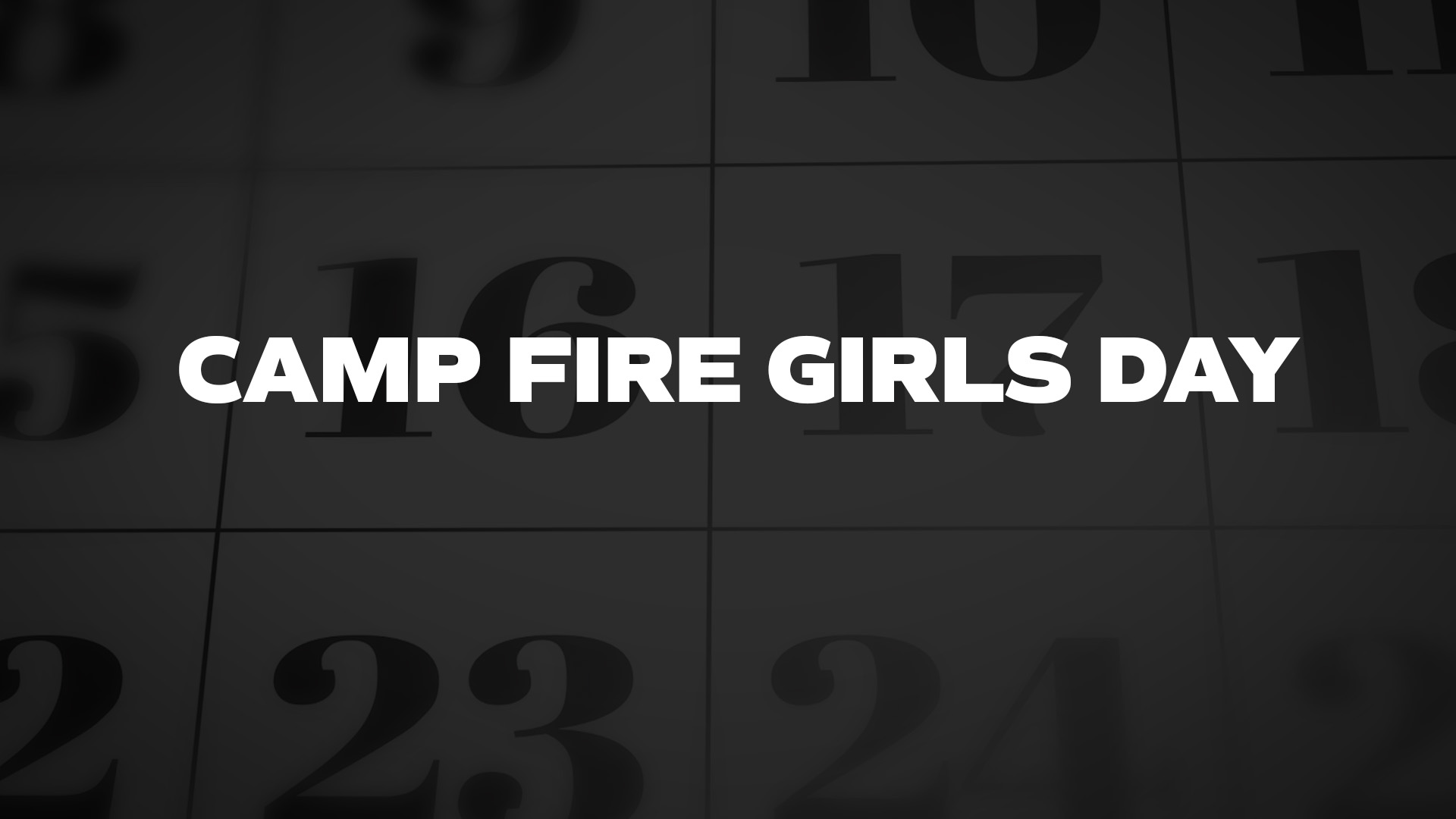 Title image for Camp Fire Girls Day
