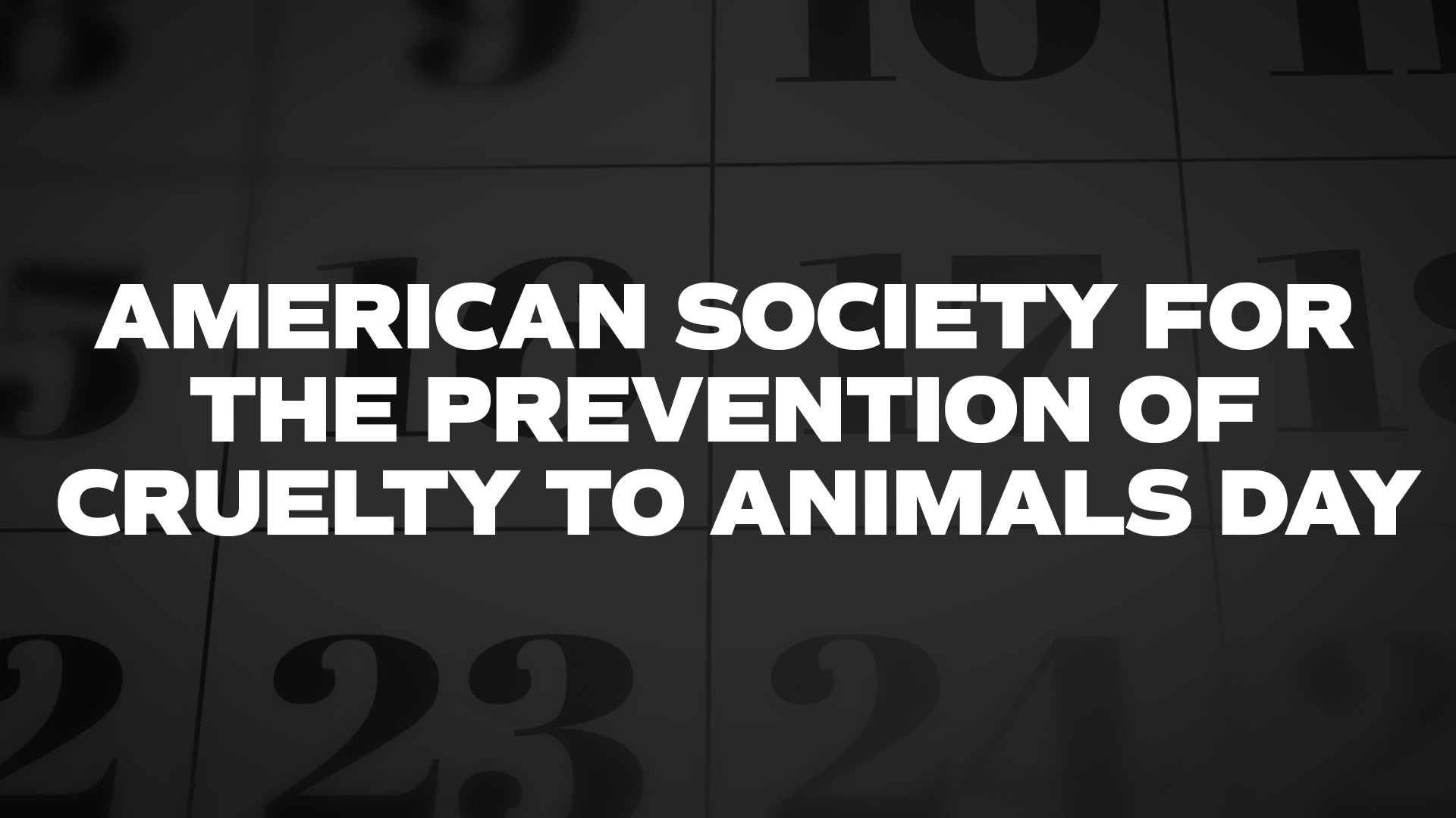Title image for American Society For The Prevention Of Cruelty To Animals Day