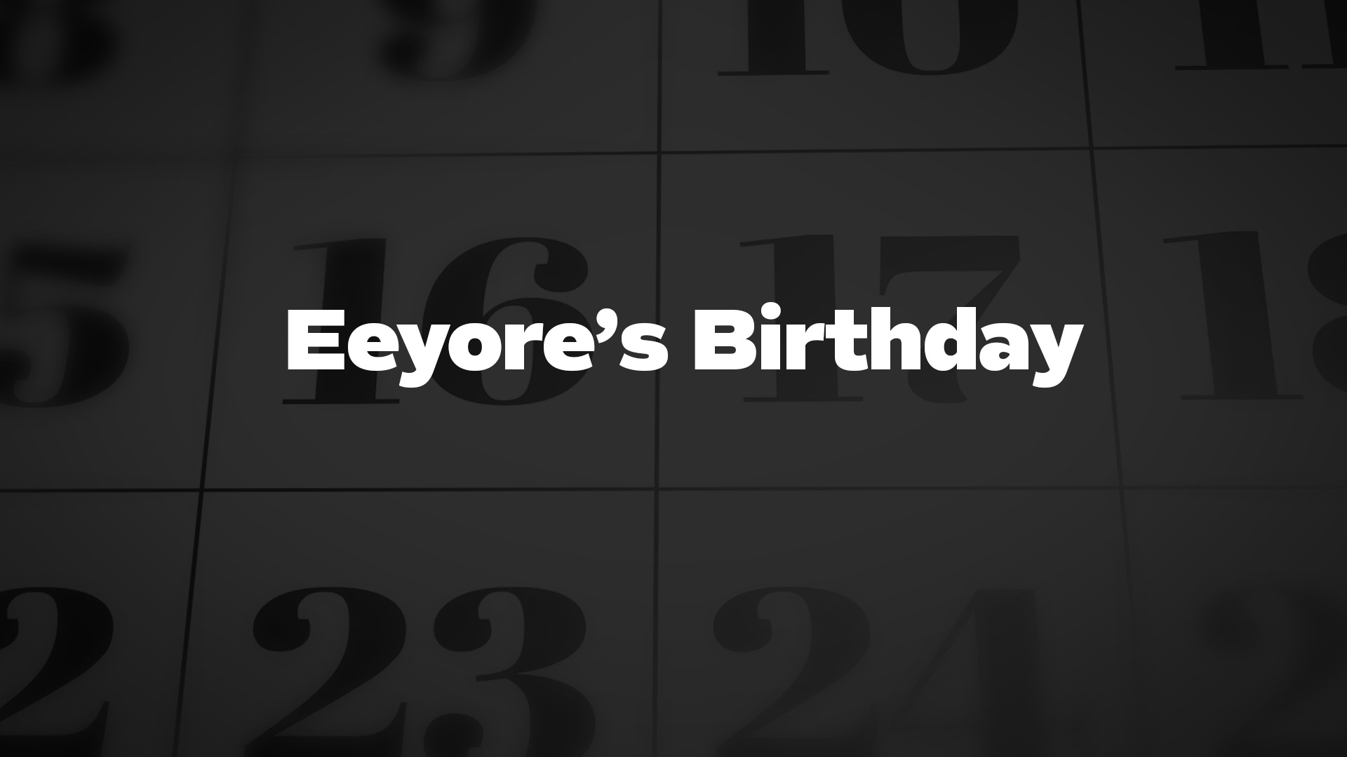 Title image for Eeyore's Birthday
