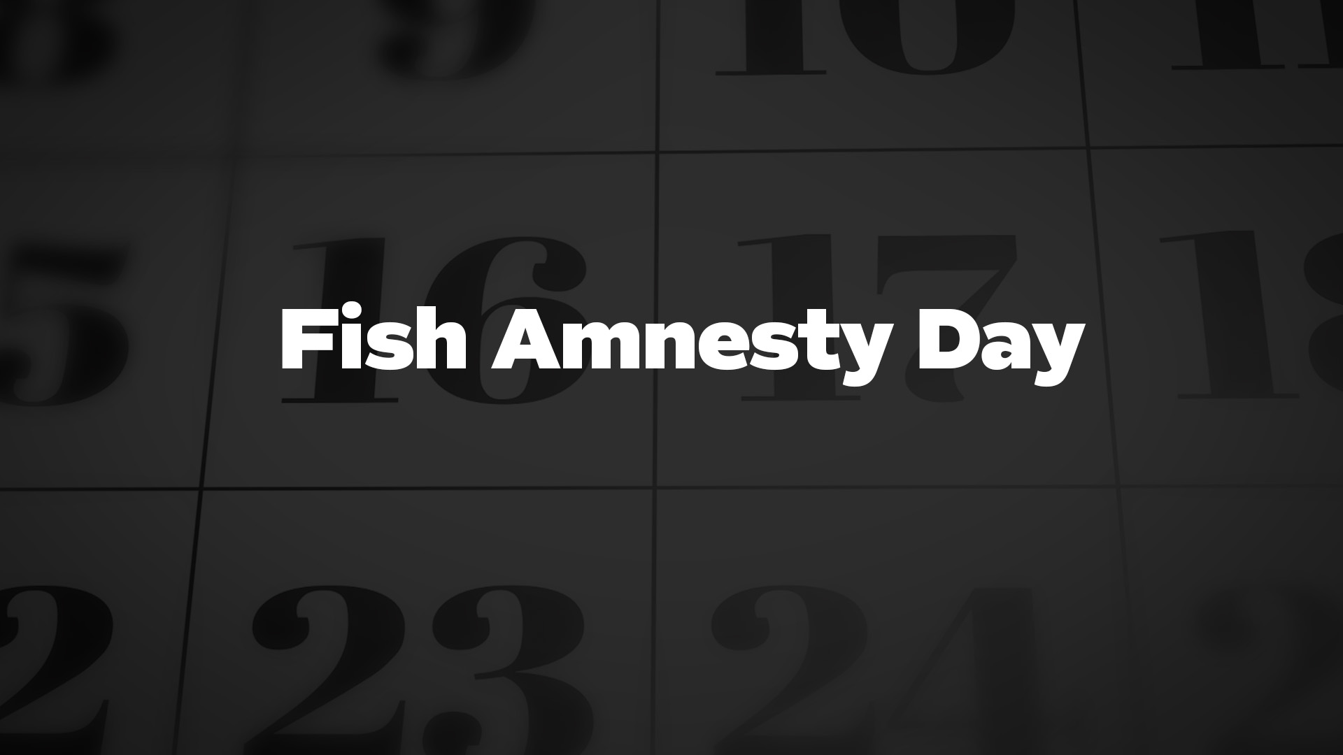 Title image for Fish Amnesty Day