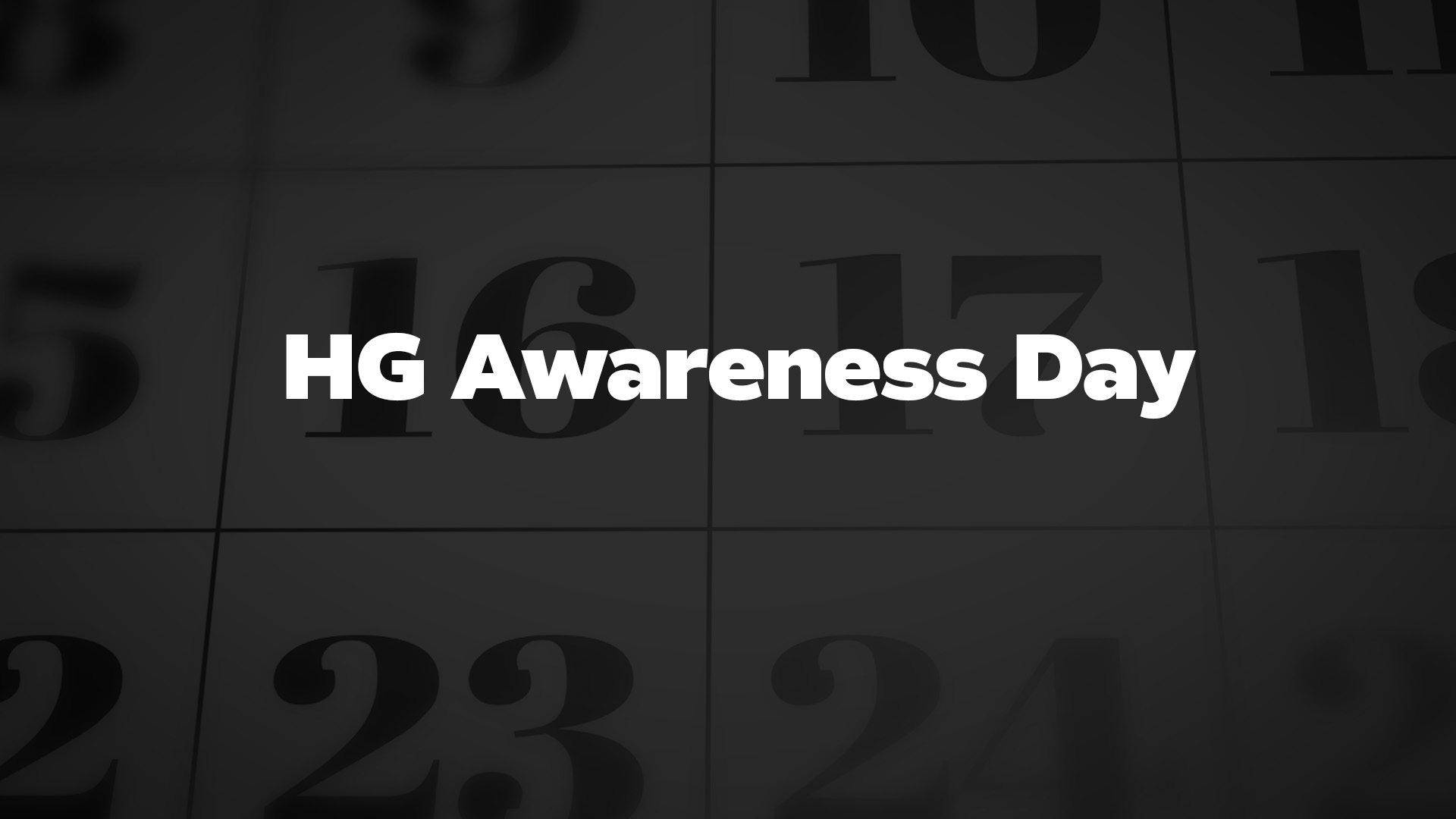 Title image for HG Awareness Day