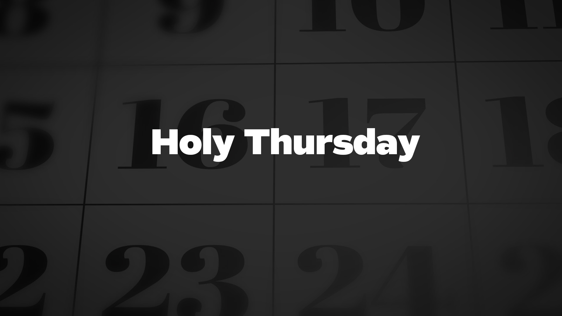 Title image for Holy Thursday