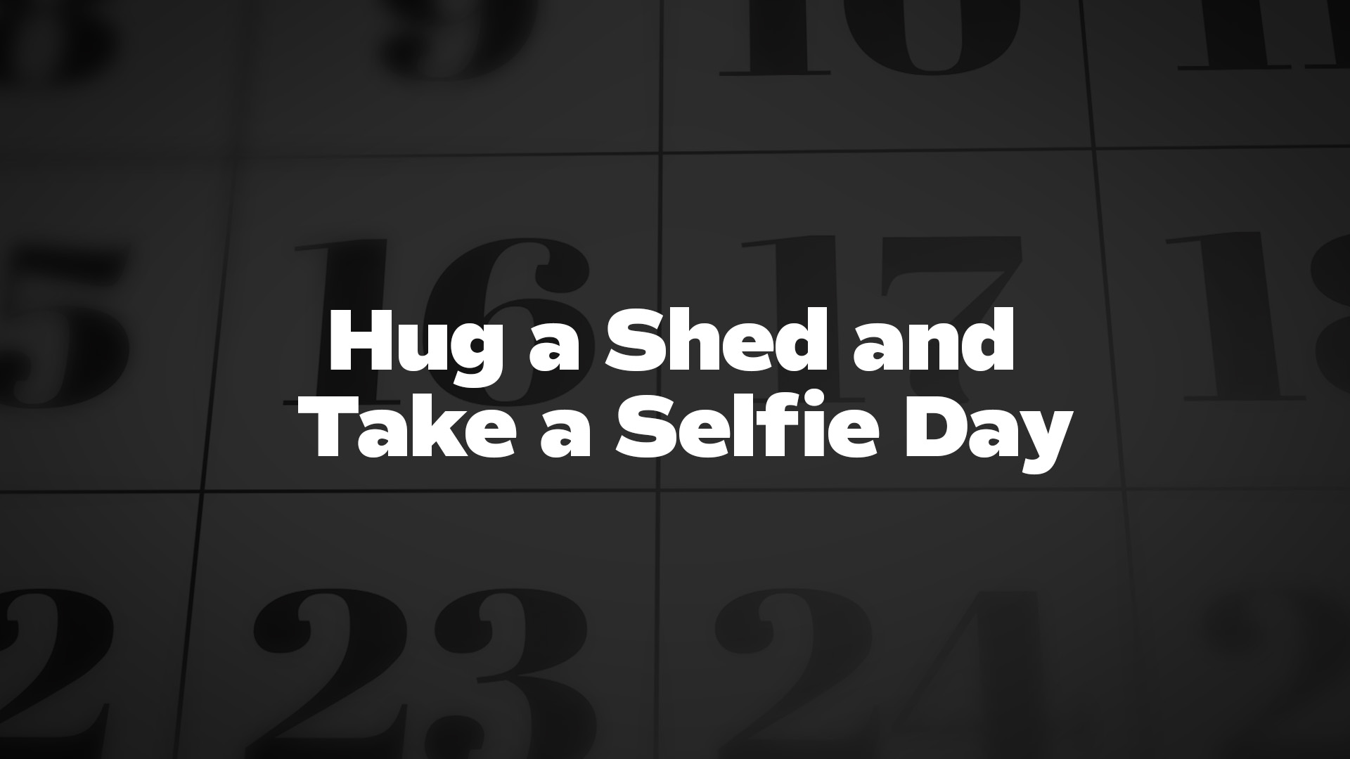 Title image for Hug A Shed And Take A Selfie Day