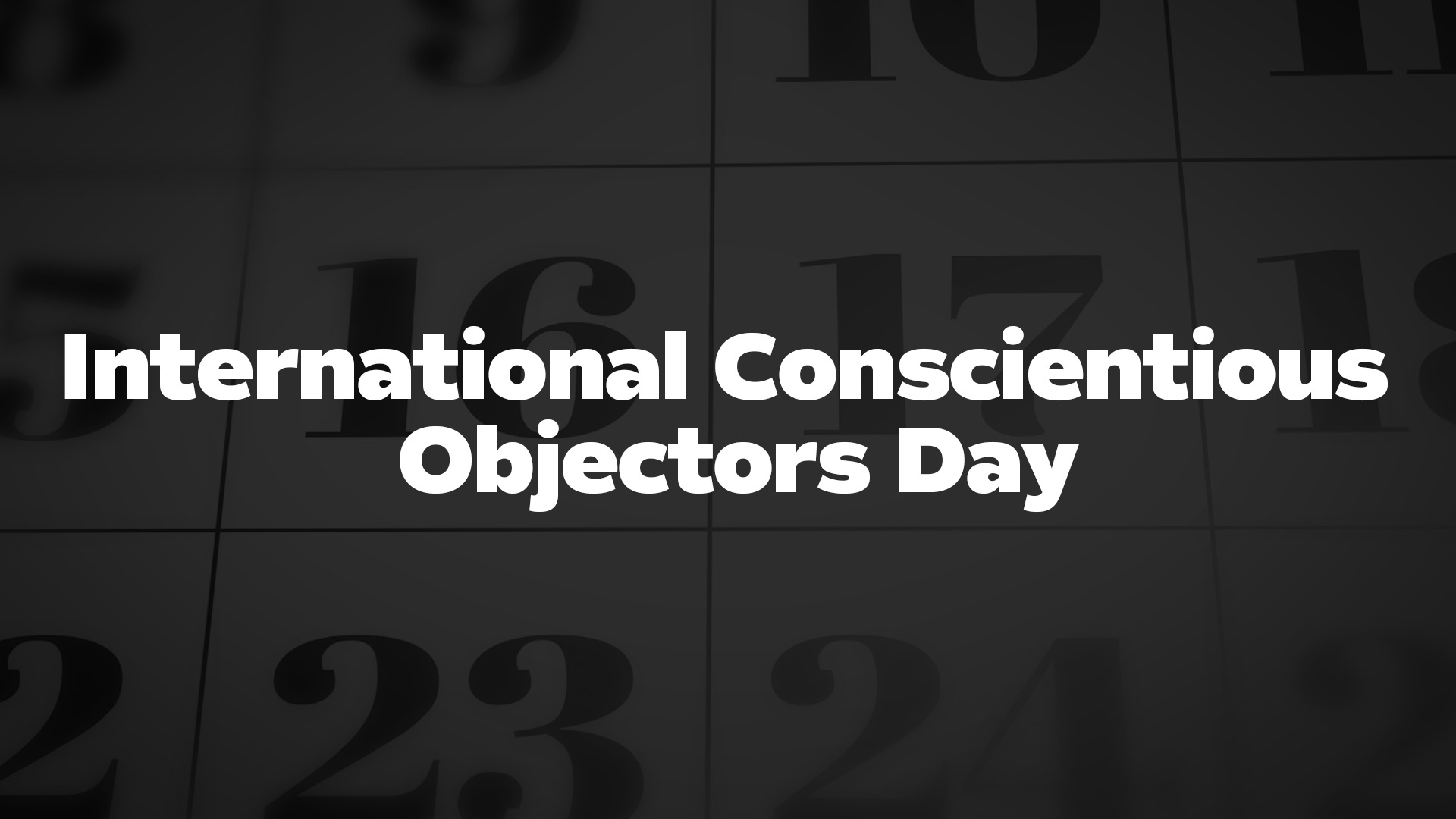 Title image for International Conscientious Objectors Day