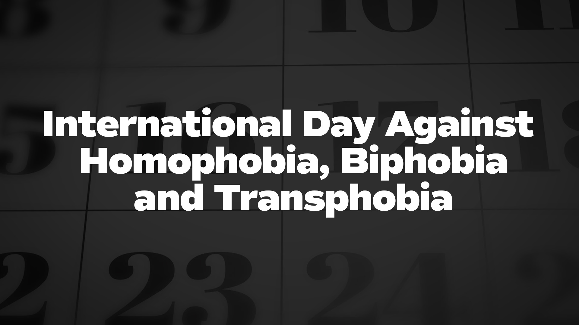 Title image for International Day Against Homophobia, Biphobia And Transphobia