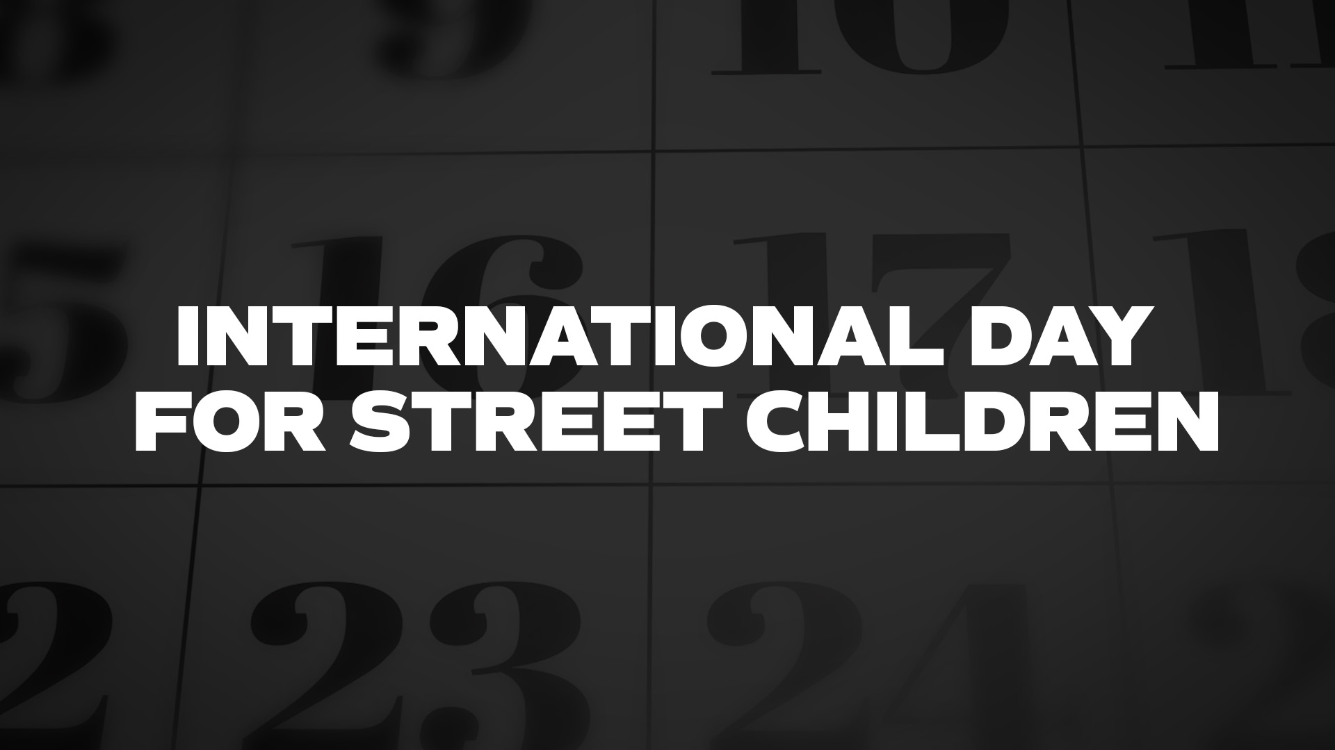 Title image for International Day For Street Children