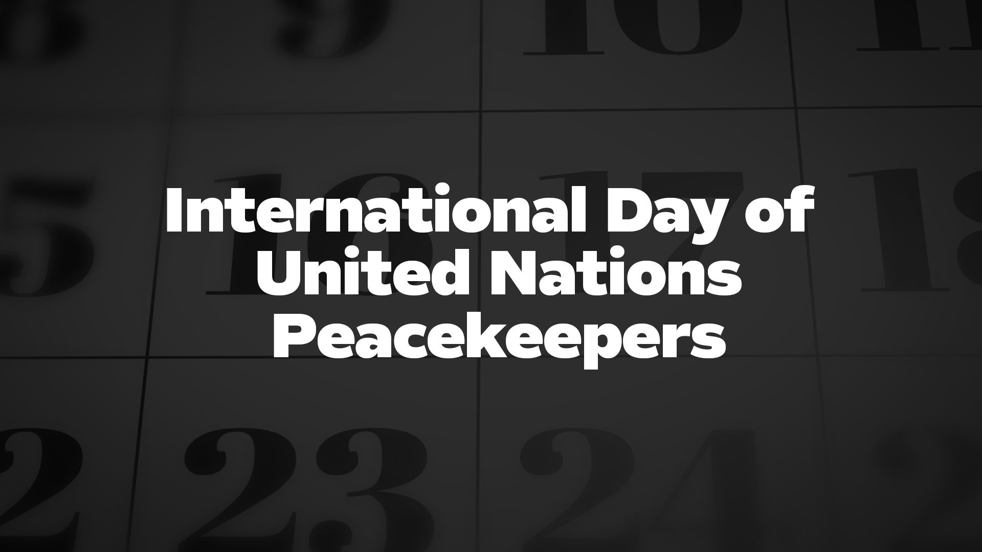 Title image for International Day Of United Nations Peacekeepers