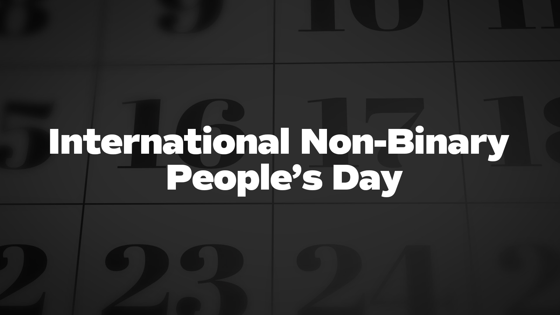 Title image for International Non-Binary People's Day