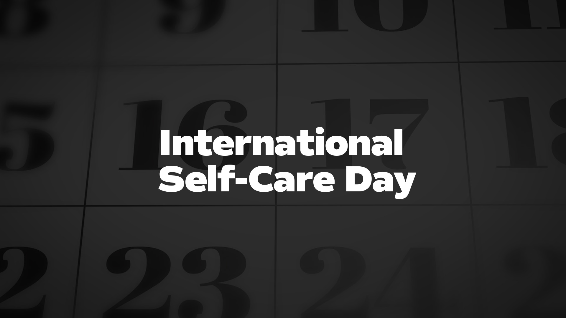 Title image for International Self-Care Day