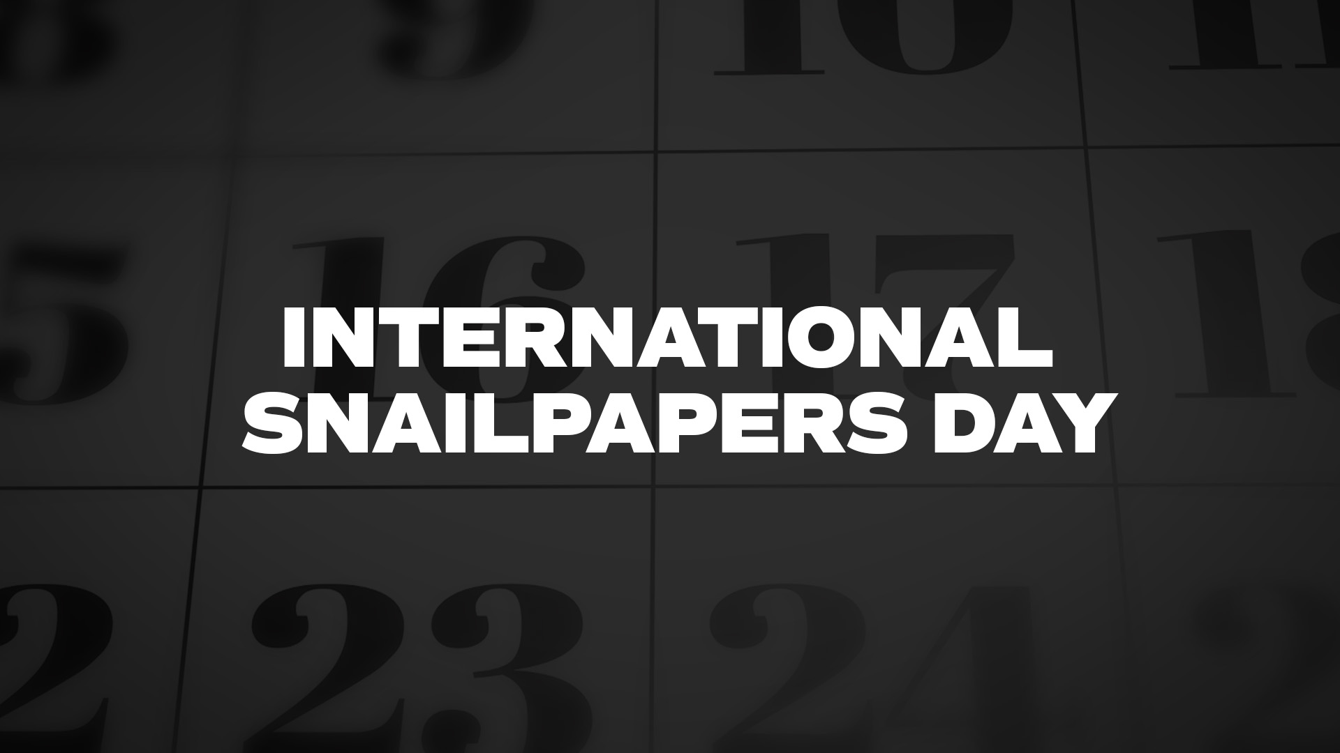 Title image for International Snailpapers Day
