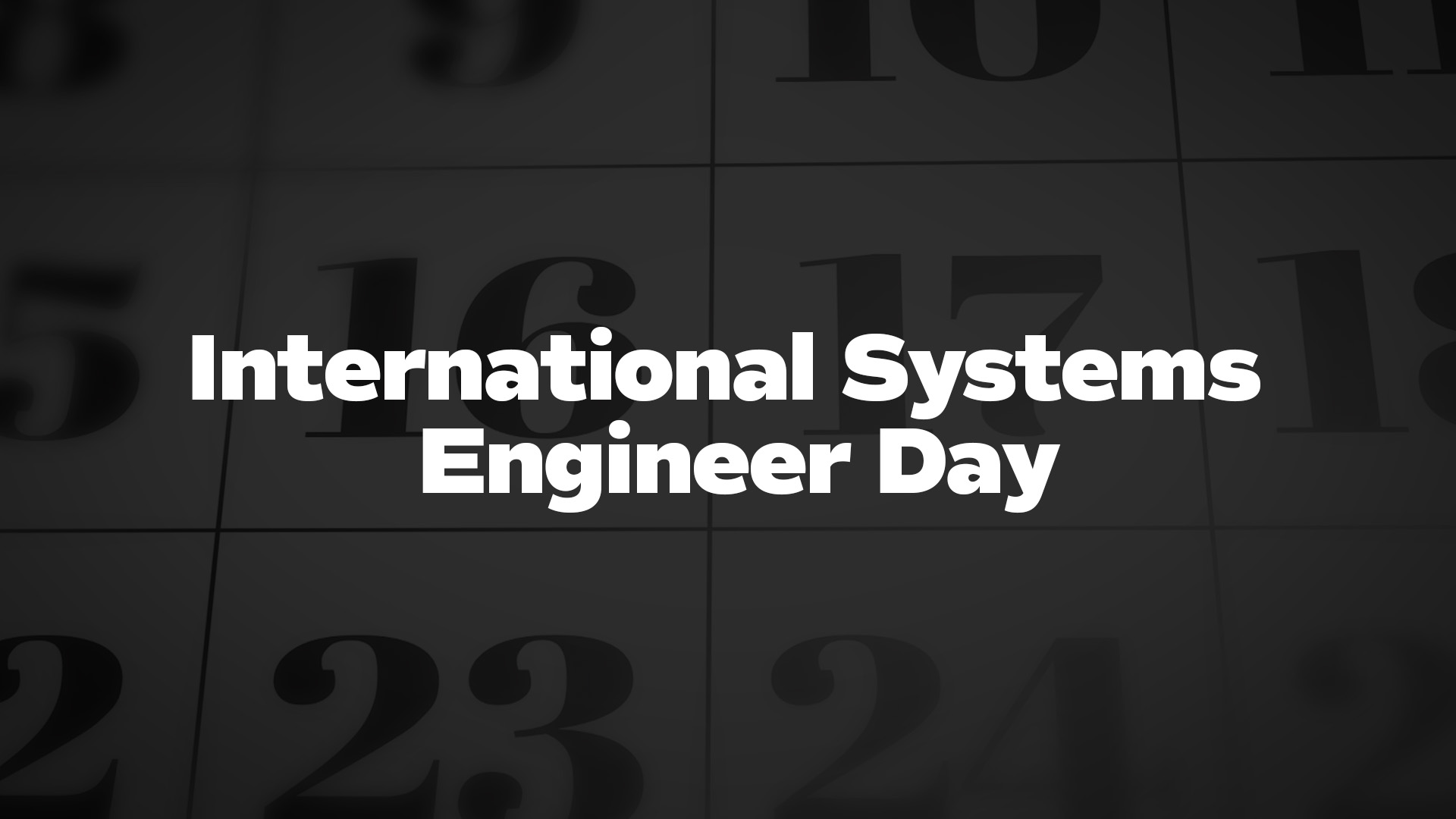 Title image for International Systems Engineer Day