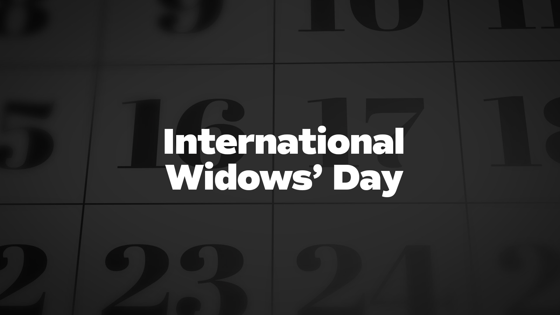 Title image for International Widows' Day