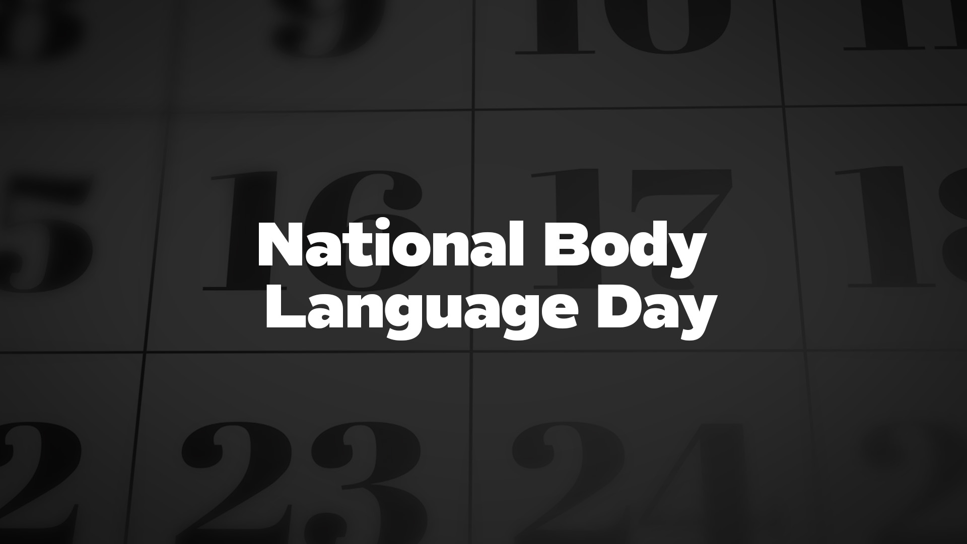 Title image for National Body Language Day
