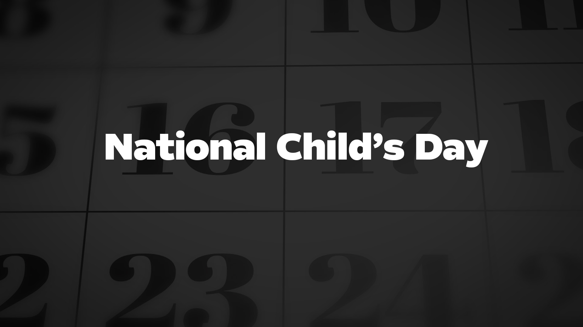 Title image for National Child's Day