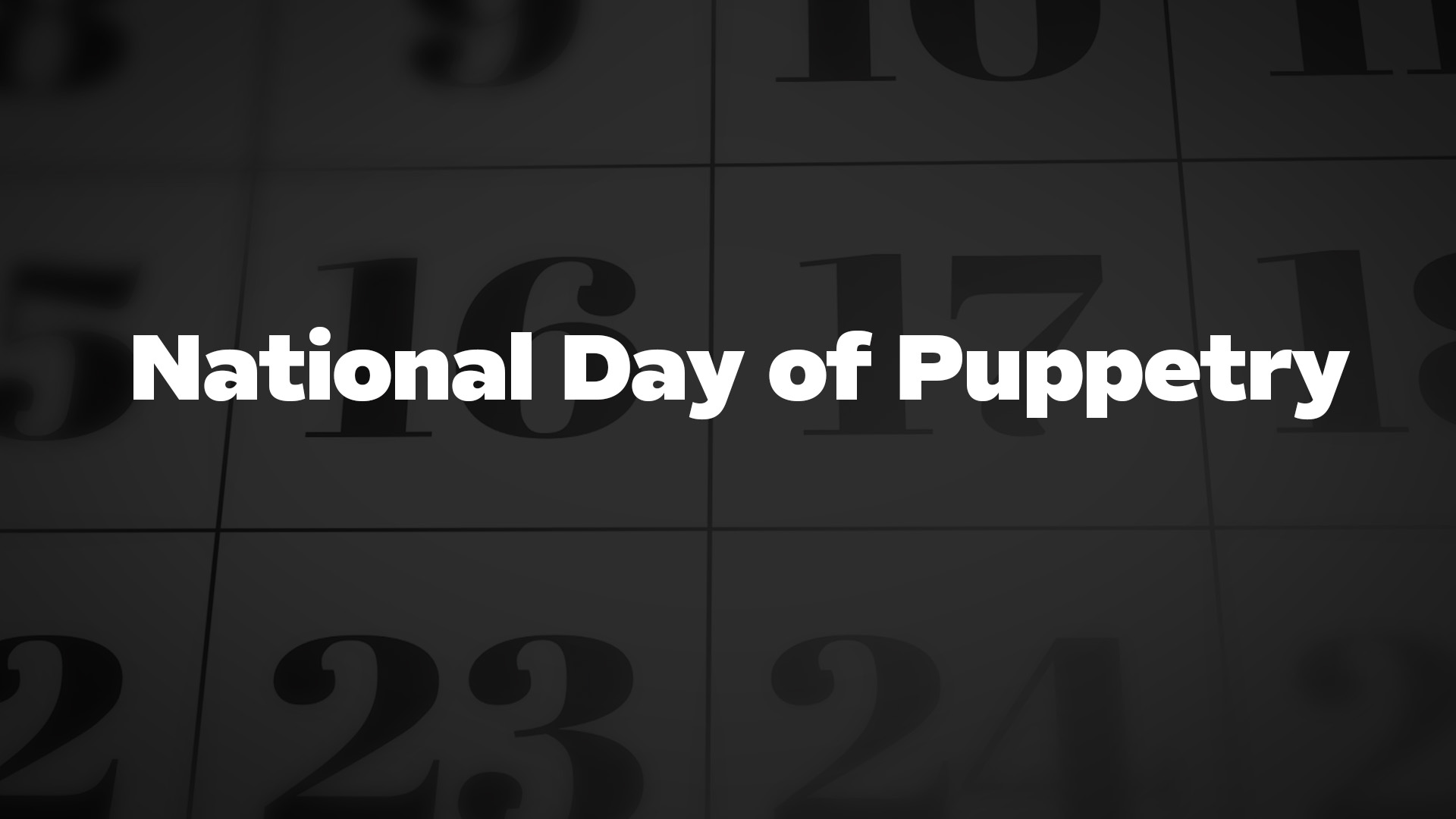 Title image for National Day Of Puppetry
