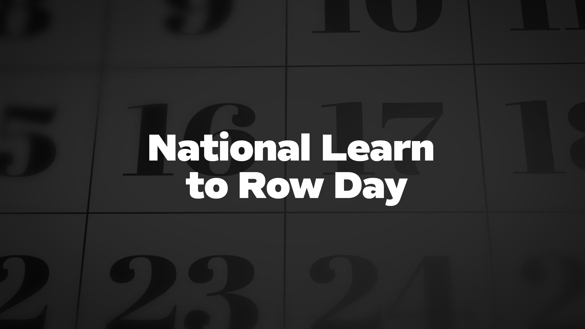 Title image for National Learn To Row Day