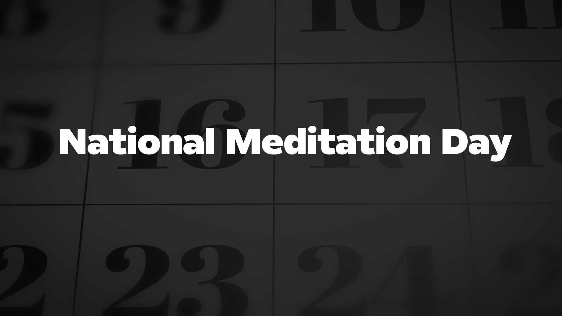 Title image for National Meditation Day