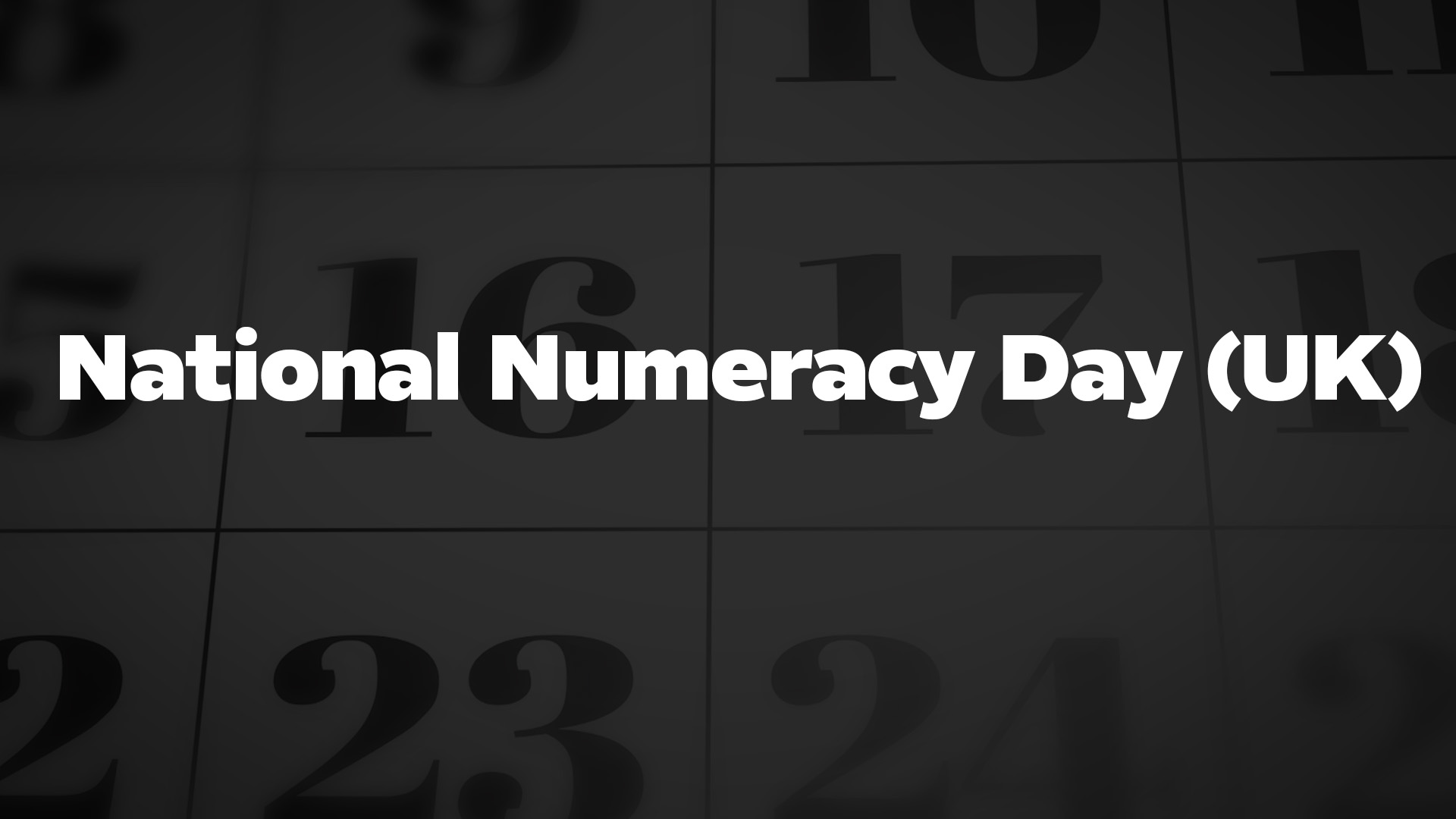 Title image for National Numeracy Day (UK)