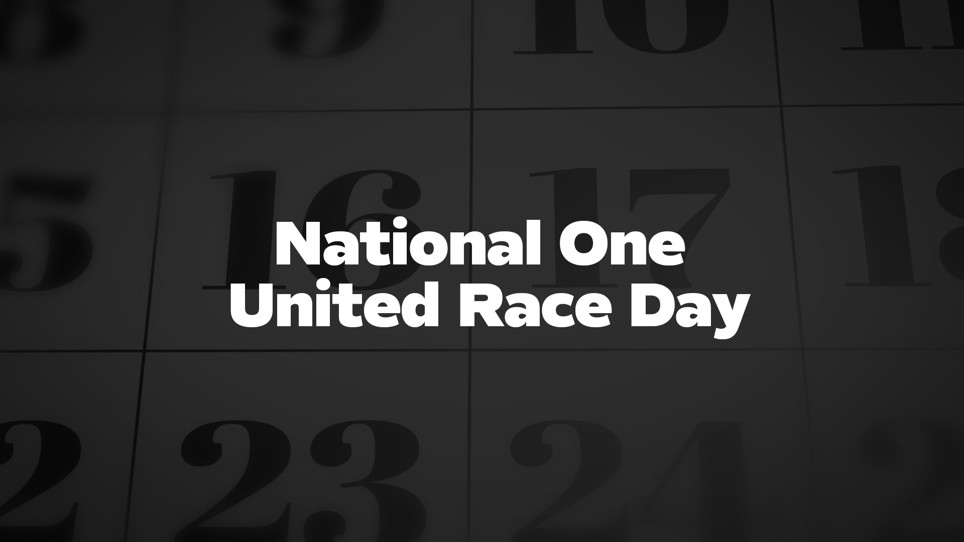 Title image for National One United Race Day