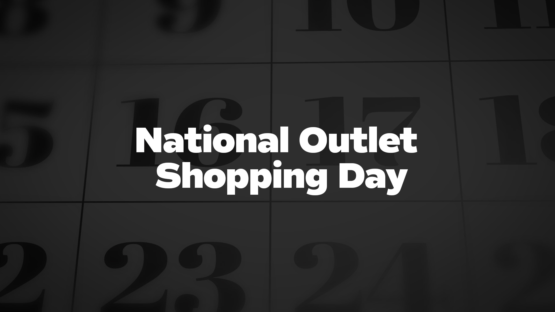 Title image for National Outlet Shopping Day