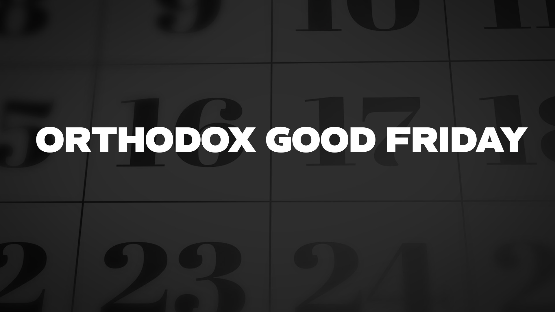 Title image for Orthodox Good Friday