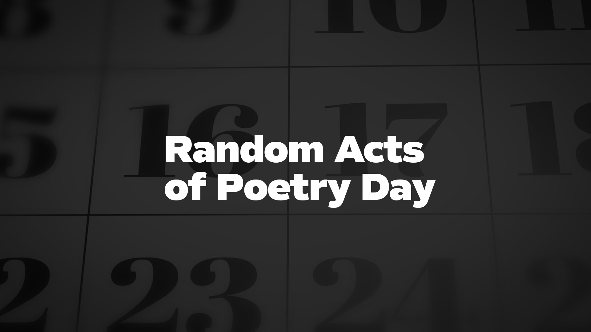 Title image for Random Acts of Poetry Day