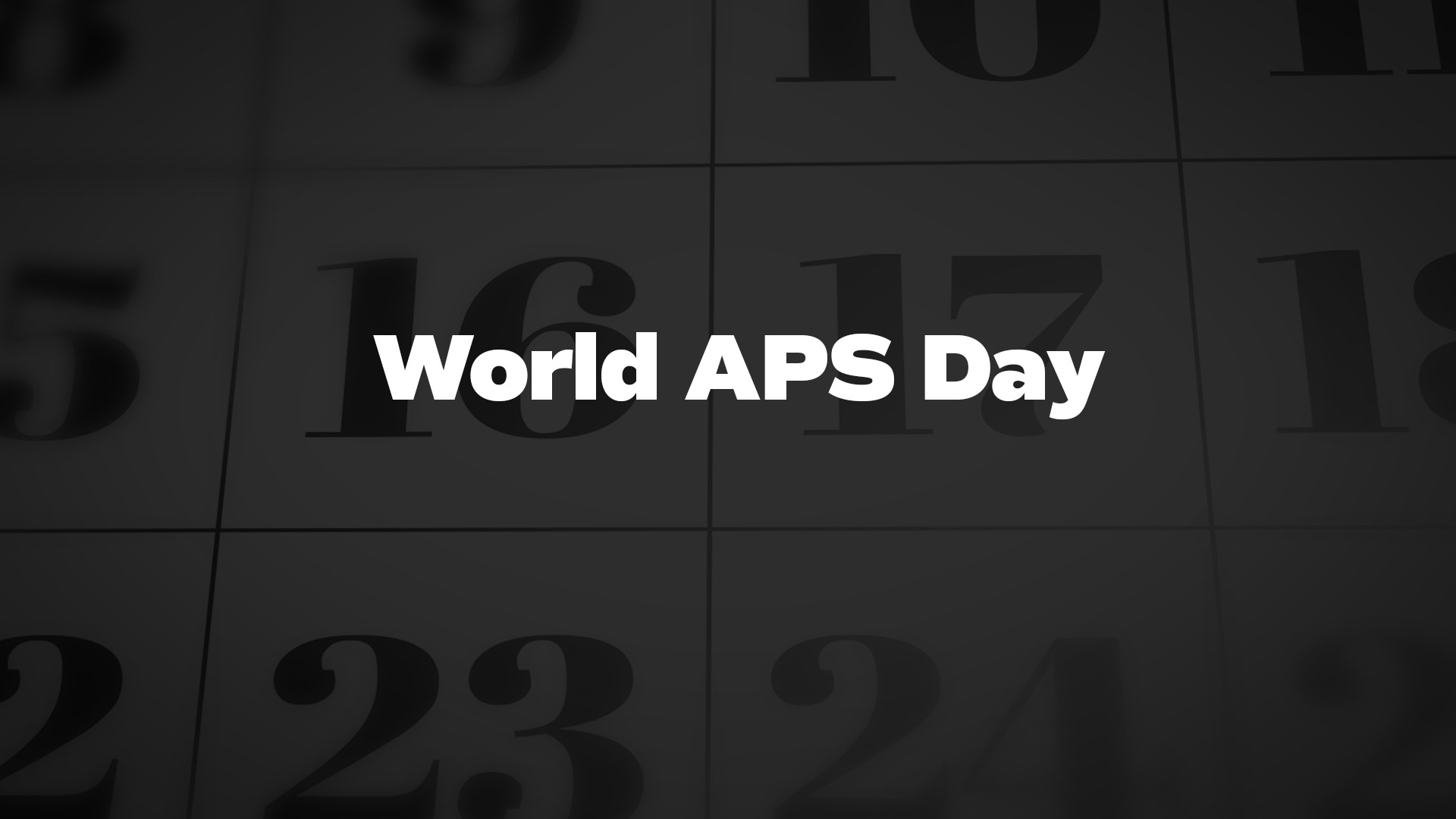 Title image for World Aps Day