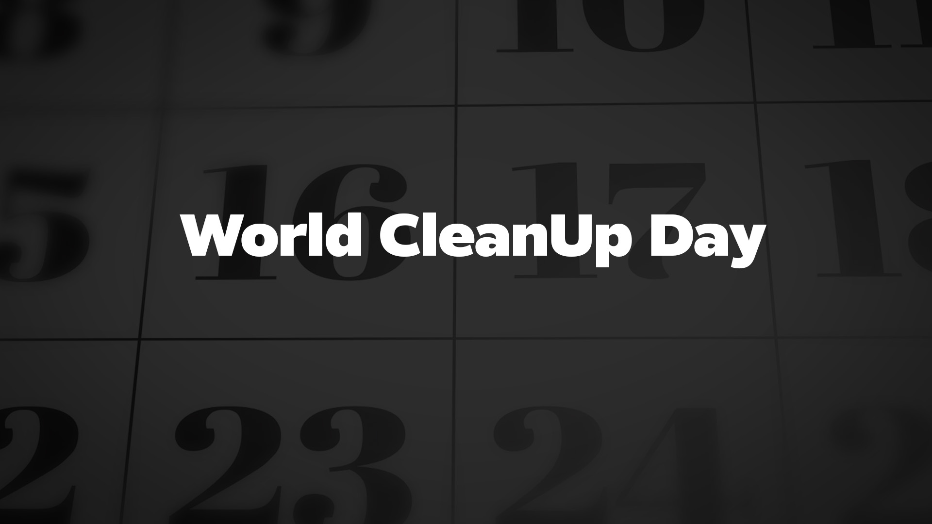Title image for World CleanUp Day