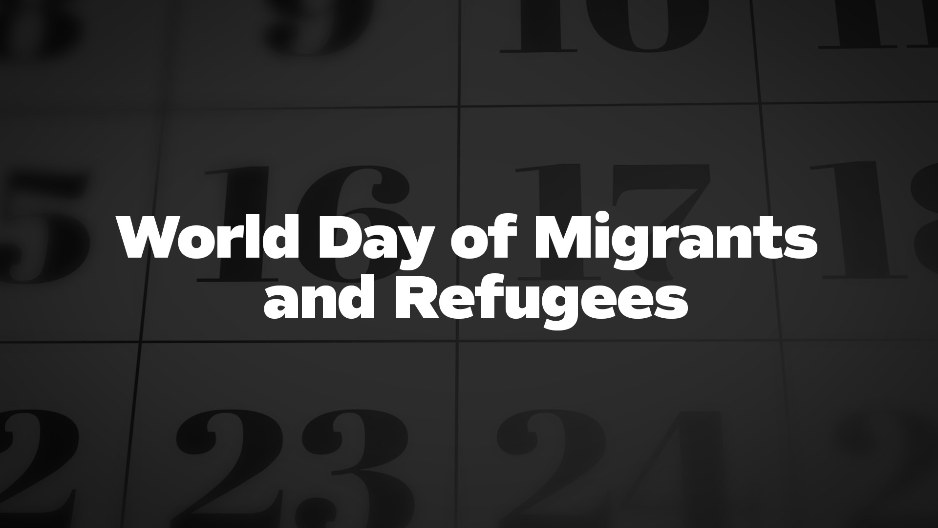 Title image for World Day of Migrants and Refugees